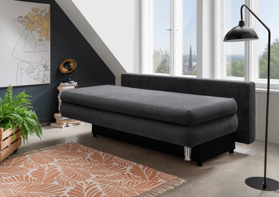 Benformato_Altona_2FBK_3609_F06-2 Komfortables Schlafsofa: Sofa Altona in luxuriöser Mikrofaser Mango Anthrazit