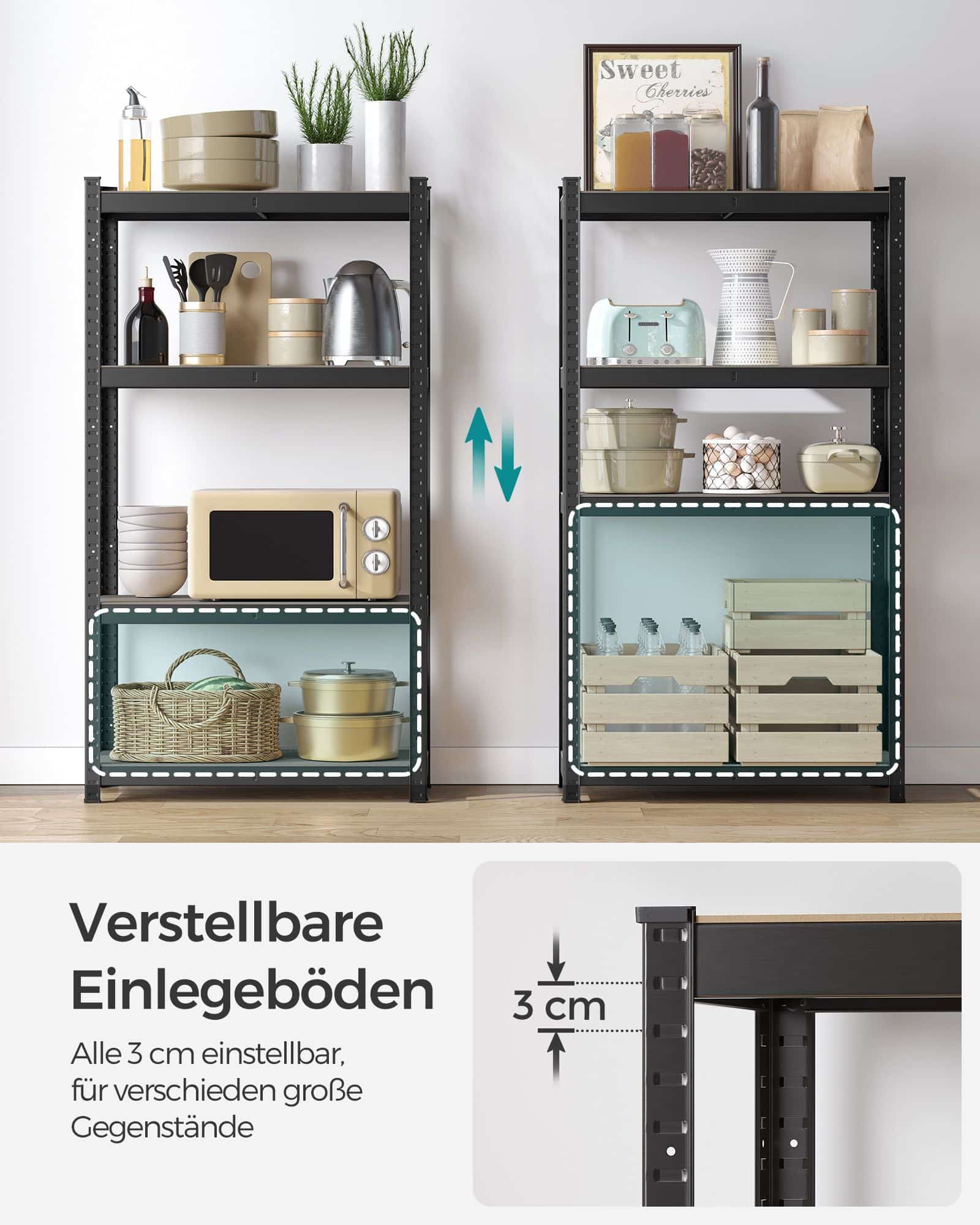 Schwerlastregal mit Stahlgestell schwarz-GLR044B02 Schwerlastregal mit Stahlgestell schwarz-GLR044B02