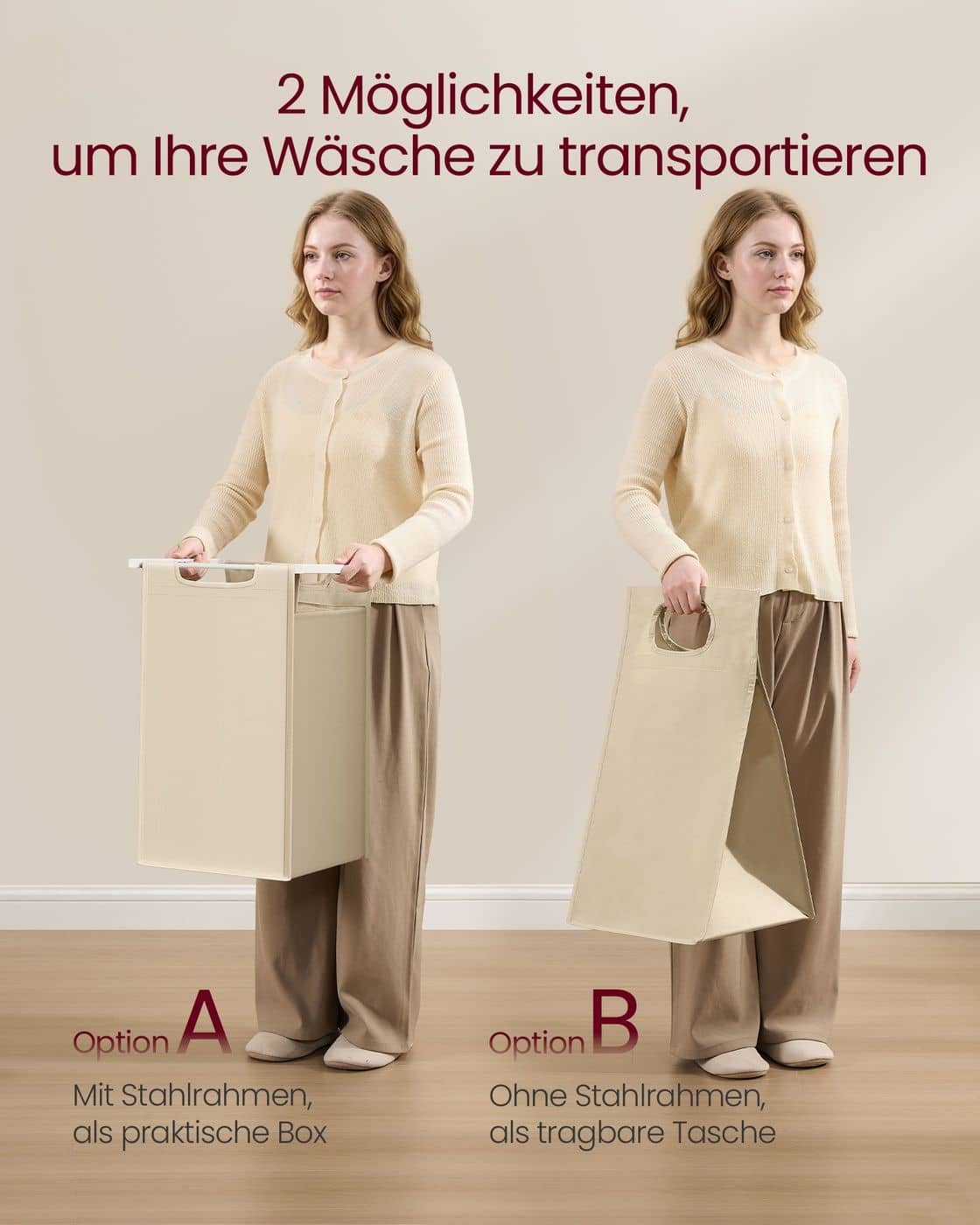 Wäschekorb mit ausziehbaren Wäschesäcken Wäschekorb mit ausziehbaren Wäschesäcken