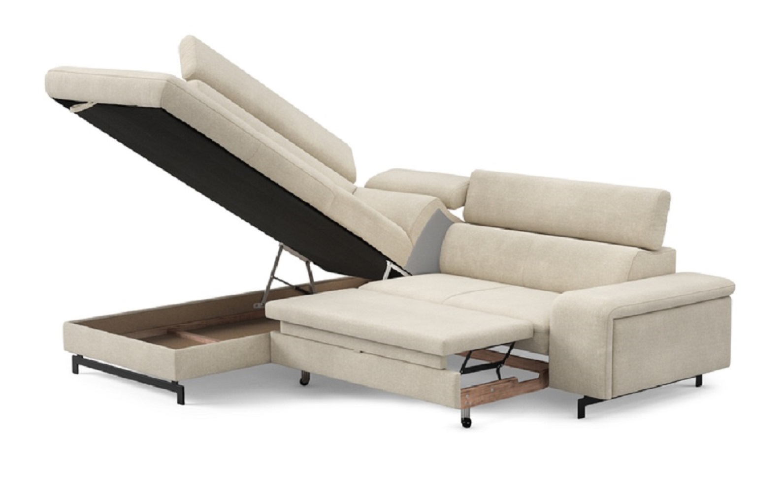 Ecksofa Emma Cotta Beige mit Schlaffunktion Ecksofa Emma Cotta Beige mit Schlaffunktion