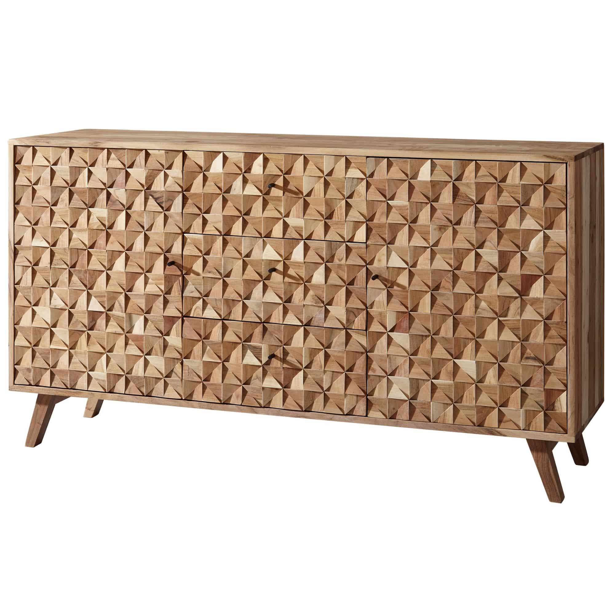 47283-WOHNLING-Sideboard-REWA-140x40x78-cm-Akazie-2 Sideboard REWA 140x78,5x40 cm Anrichte Massivholz Akazie Schrank Braun