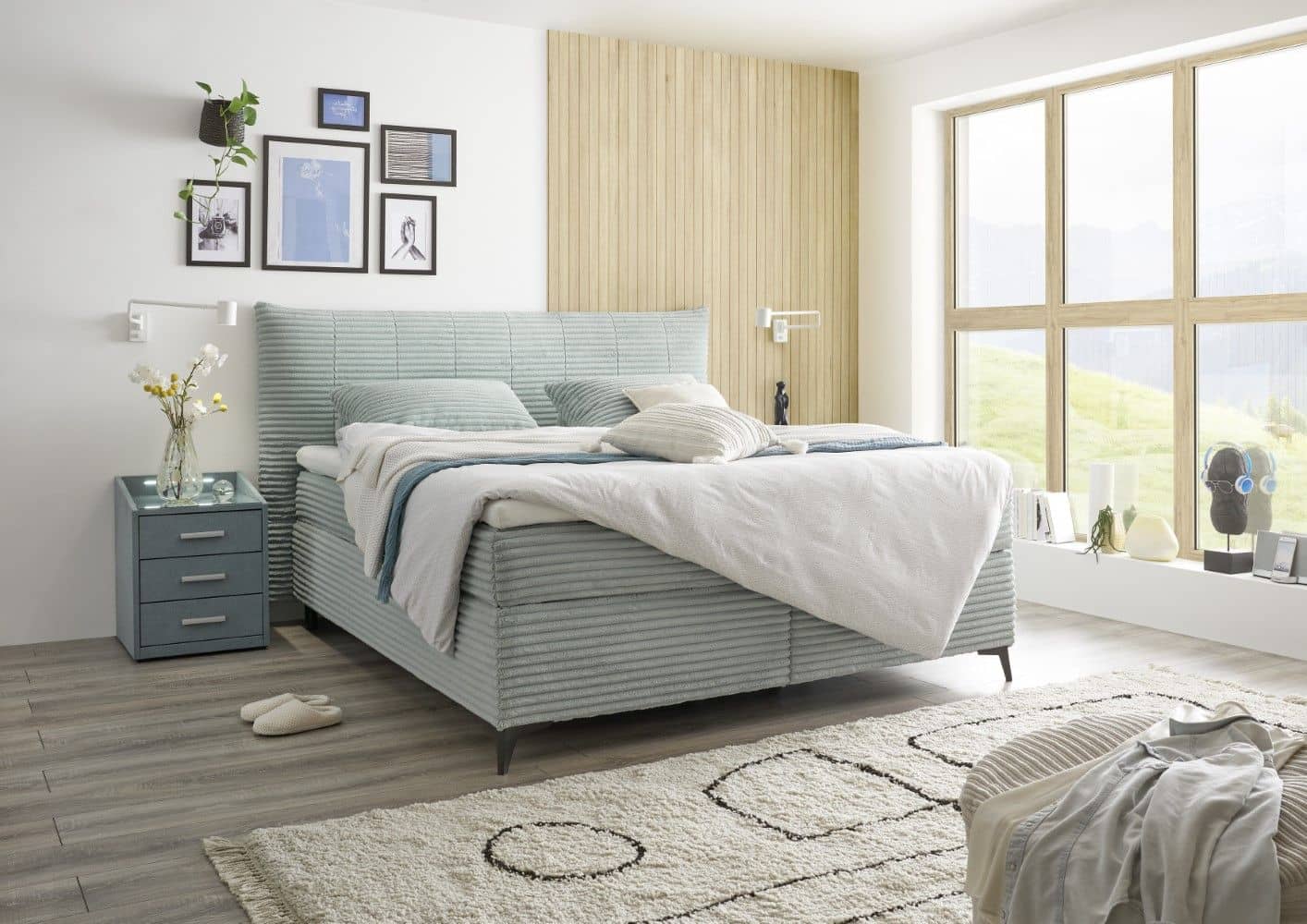 Boxspringbett Seattle Breitcord Ambience 180x200