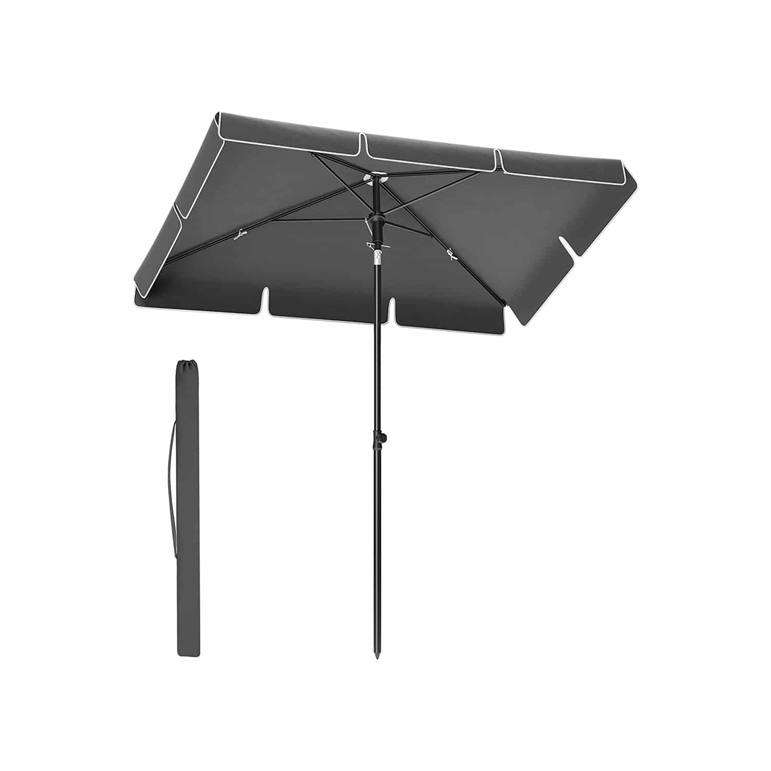 Sonnenschirm 230 x 150 cm höhenverstellbar grau-B34GPU044G01 Sonnenschirm 230 x 150 cm höhenverstellbar grau-B34GPU044G01