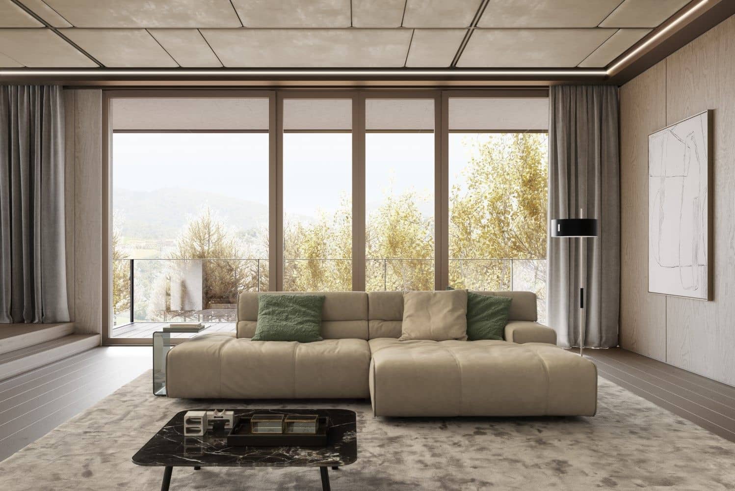 Echtleder Ecksofa Colosseo von designwerk mit Sitztiefenverstellung