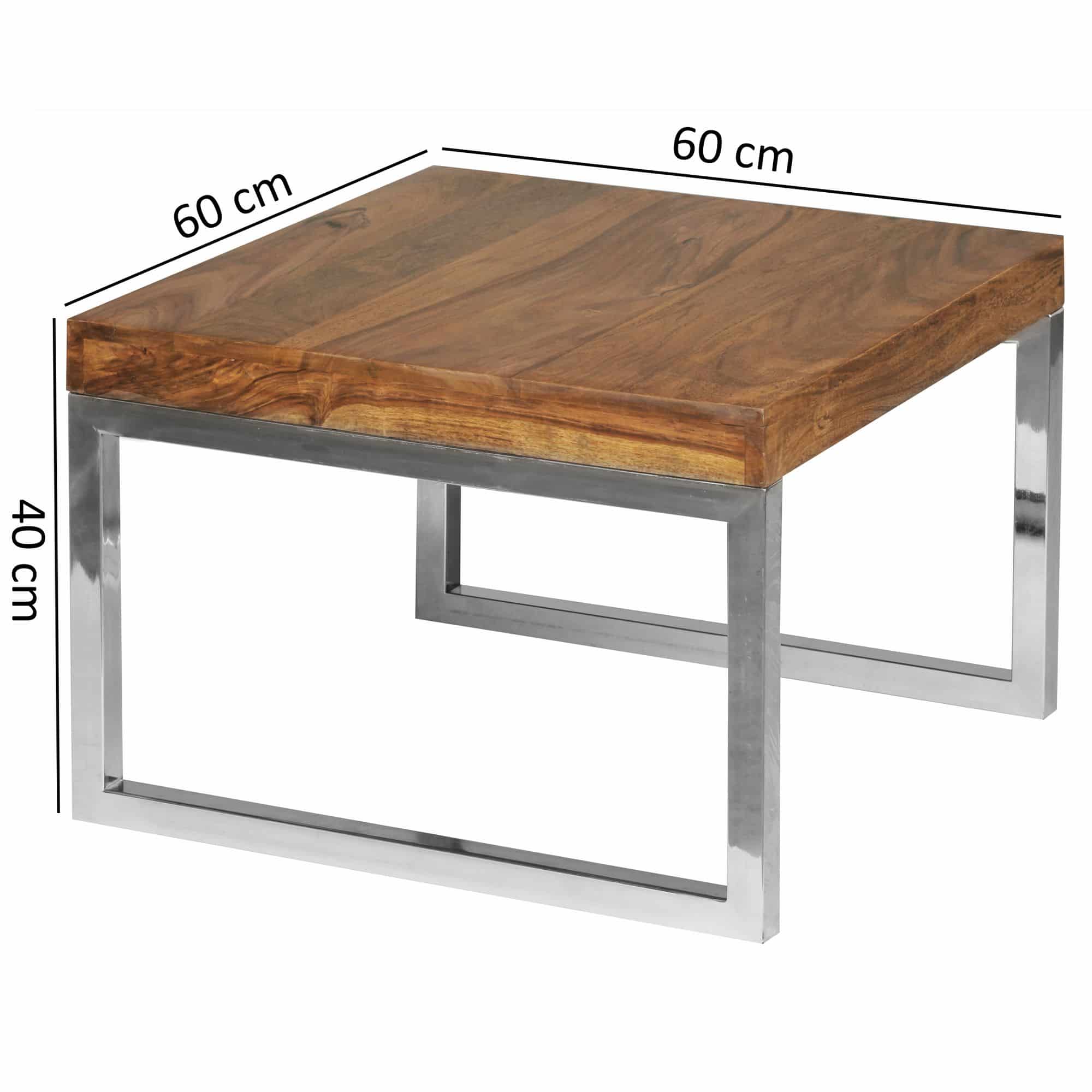 34319-WOHNLING-Beistelltisch-GUNA-Massiv-Holz-She_4PCzdQm8JgUb4M Beistelltisch GUNA Massiv-Holz Sheesham Wohnzimmer-Tisch Metallgestell Landhaus-Stil Couchtisch dunkelbraun natur