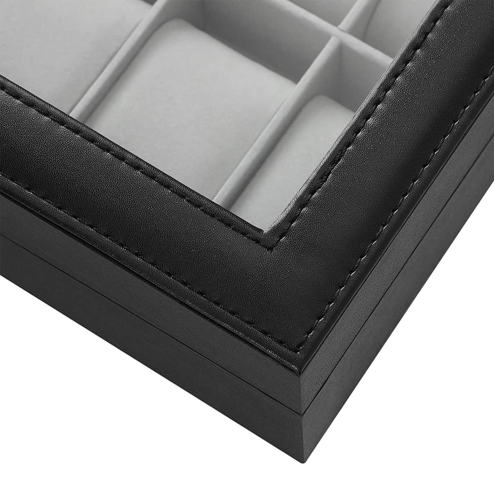 Uhrenbox mit Glasdeckel-B34JWB12BK Uhrenbox mit Glasdeckel-B34JWB12BK