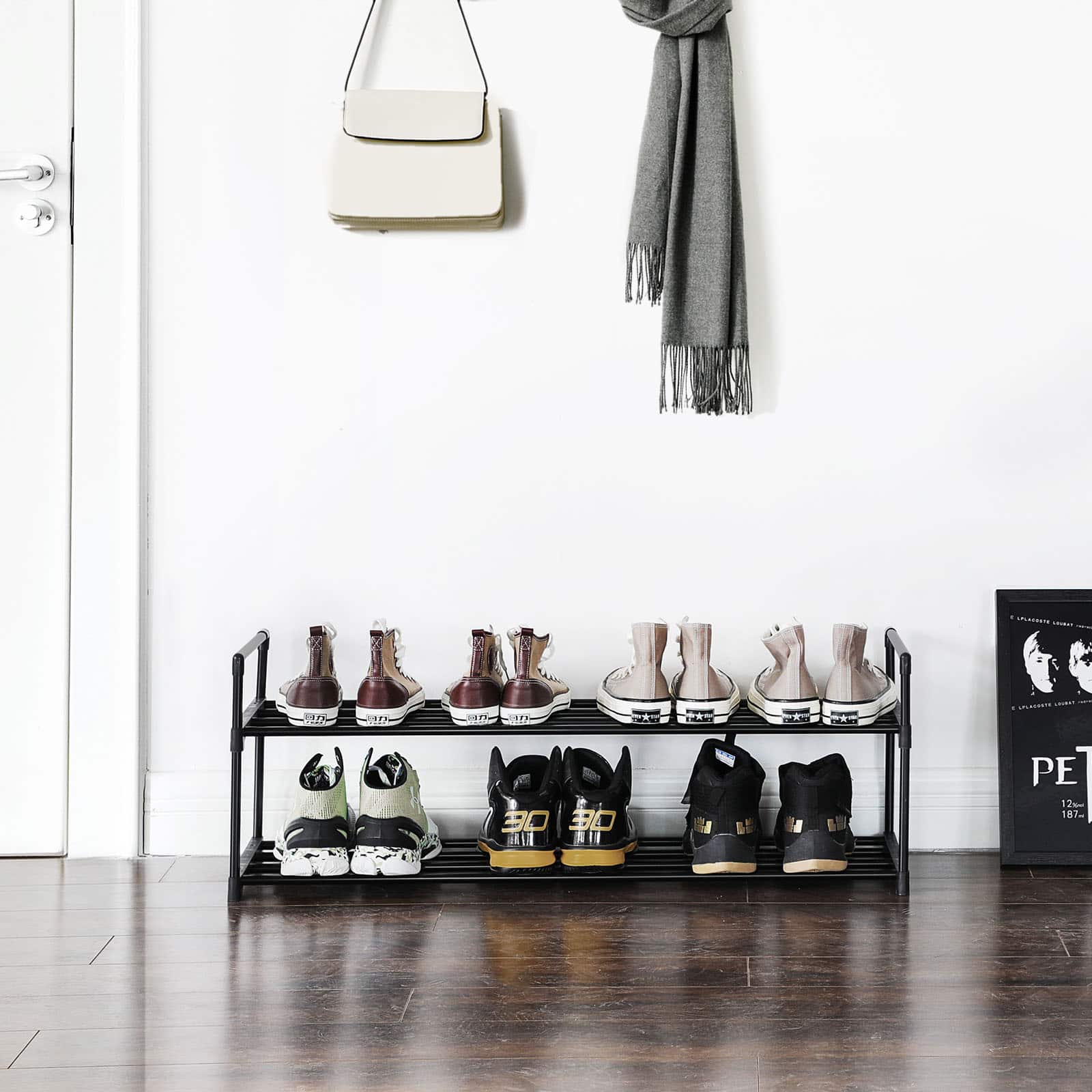 Metallregal für Schuhe 2 Ablagen-B34LSA12BK