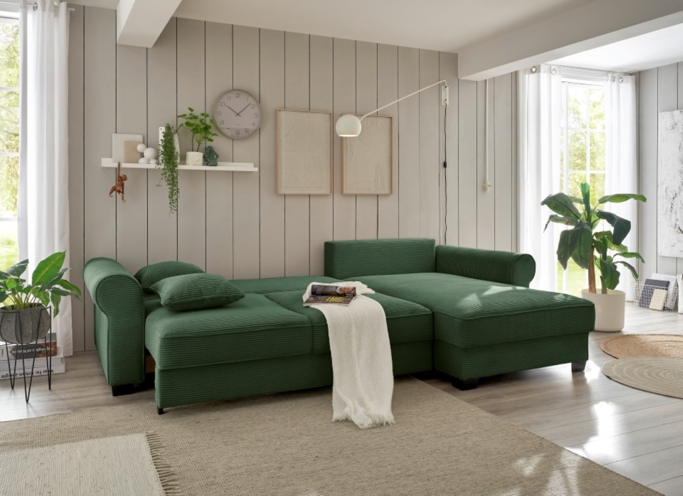 Ecksofa Angelina - Schlafsofa mit Bettkasten und Nosagfederung in Breitcord - ED Exciting Design Ecksofa Angelina - Schlafsofa mit Bettkasten und Nosagfederung in Breitcord - ED Exciting Design