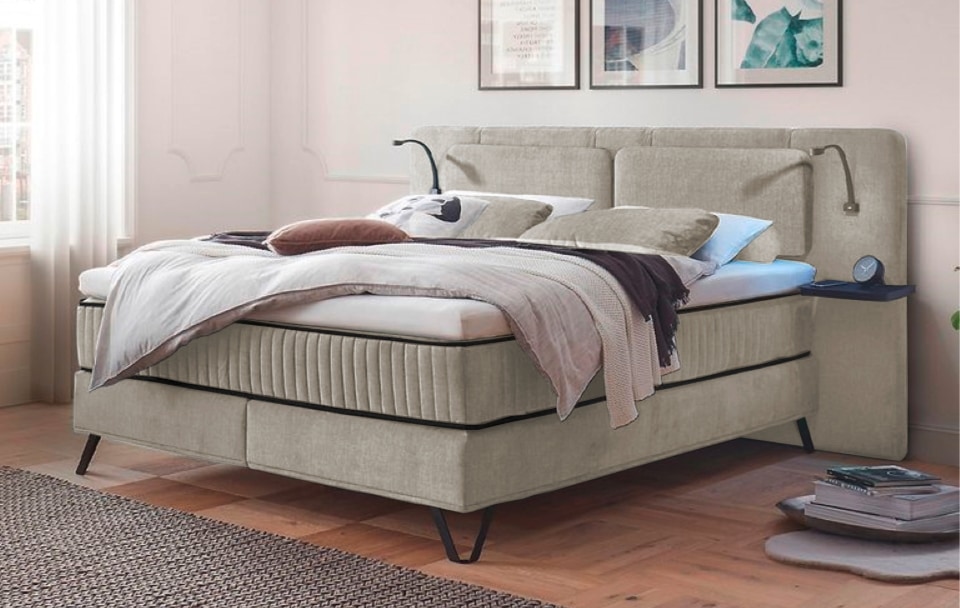 ED Exciting Design Boxspringbett Milazzo: Luxuriöser Schlafkomfort in Vogue-Mikrofaser mit 7 Farboptionen und innovativem 9-Zonen-Tonnentaschenfederkern