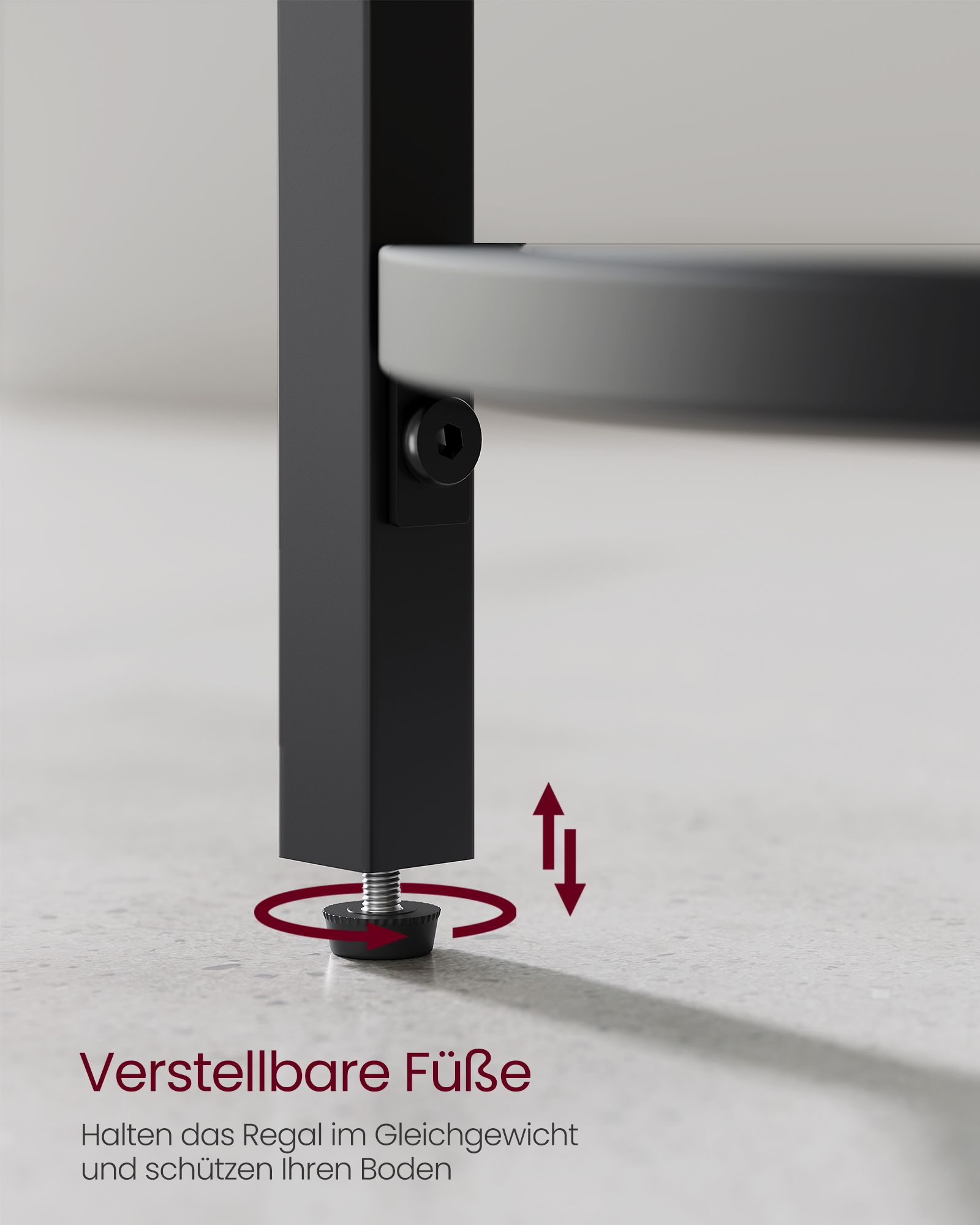 Eckregal 5 Ebenen mit Ablagen aus Hartglas-LGT810B61