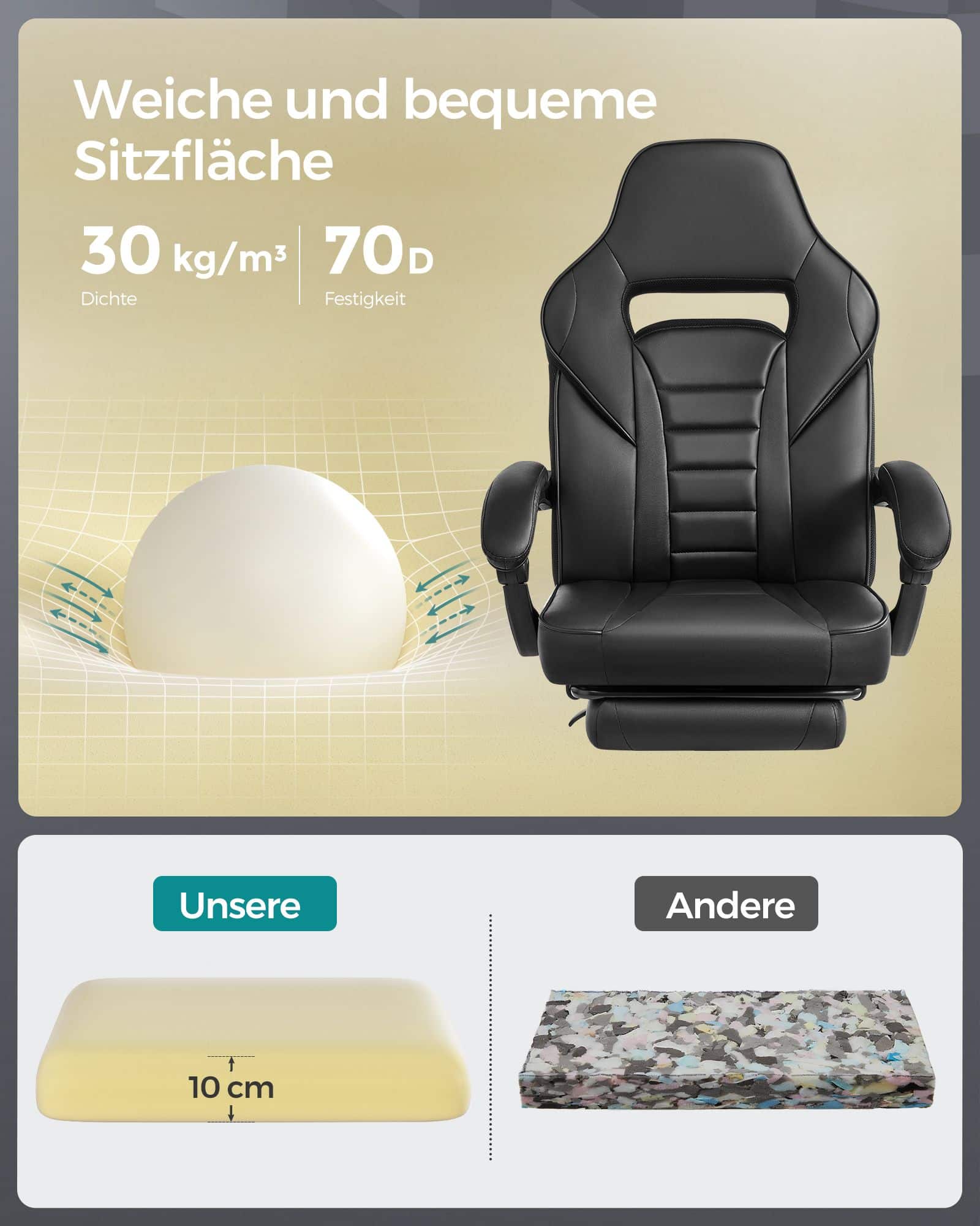 Bürostuhl mit Fußstütze und Lendenkissen bis 150 kg belastbar-OBG073B05 Bürostuhl mit Fußstütze und Lendenkissen bis 150 kg belastbar-OBG073B05
