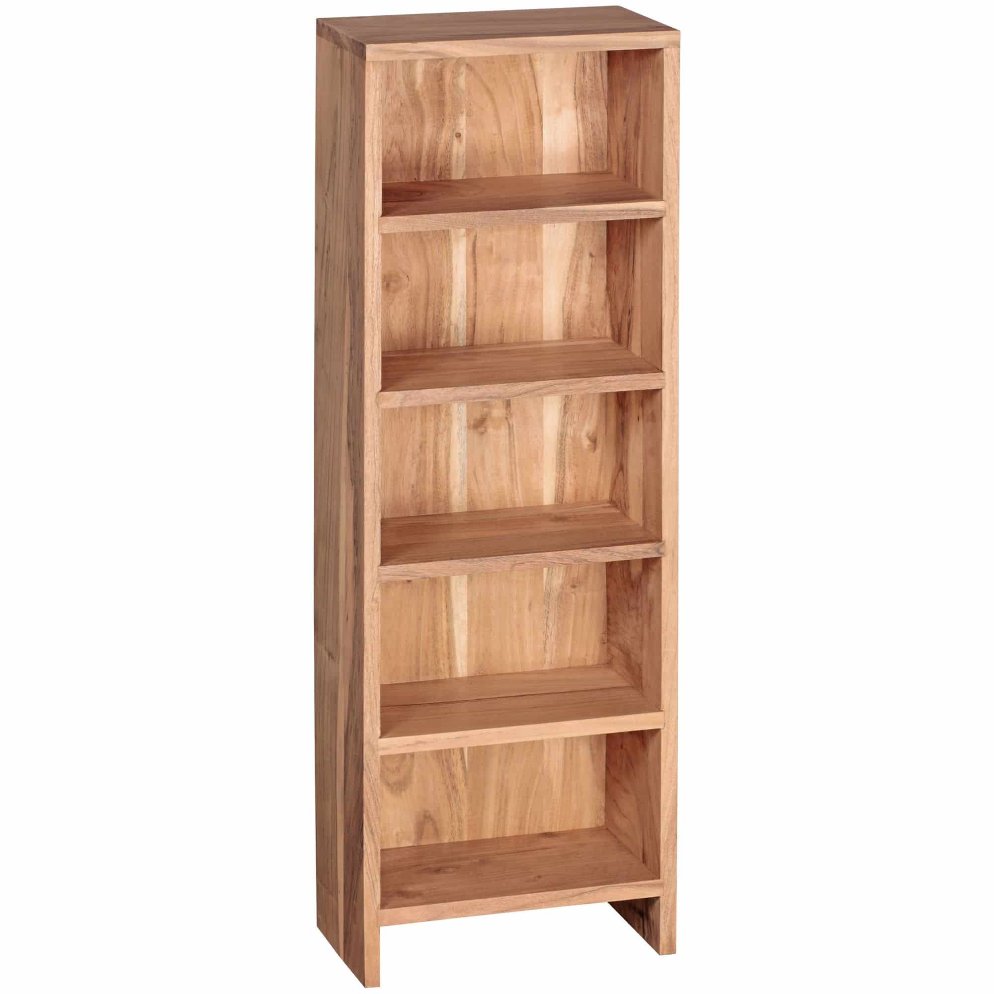 CD Regal MUMBAI Massivholz Akazie Standregal 90 cm hoch CD-Aufbewahrung 5 Fächer Bücherregal natur Landhaus-Stil CD Regal MUMBAI Massivholz Akazie Standregal 90 cm hoch CD-Aufbewahrung 5 Fächer Bücherregal natur Landhaus-Stil