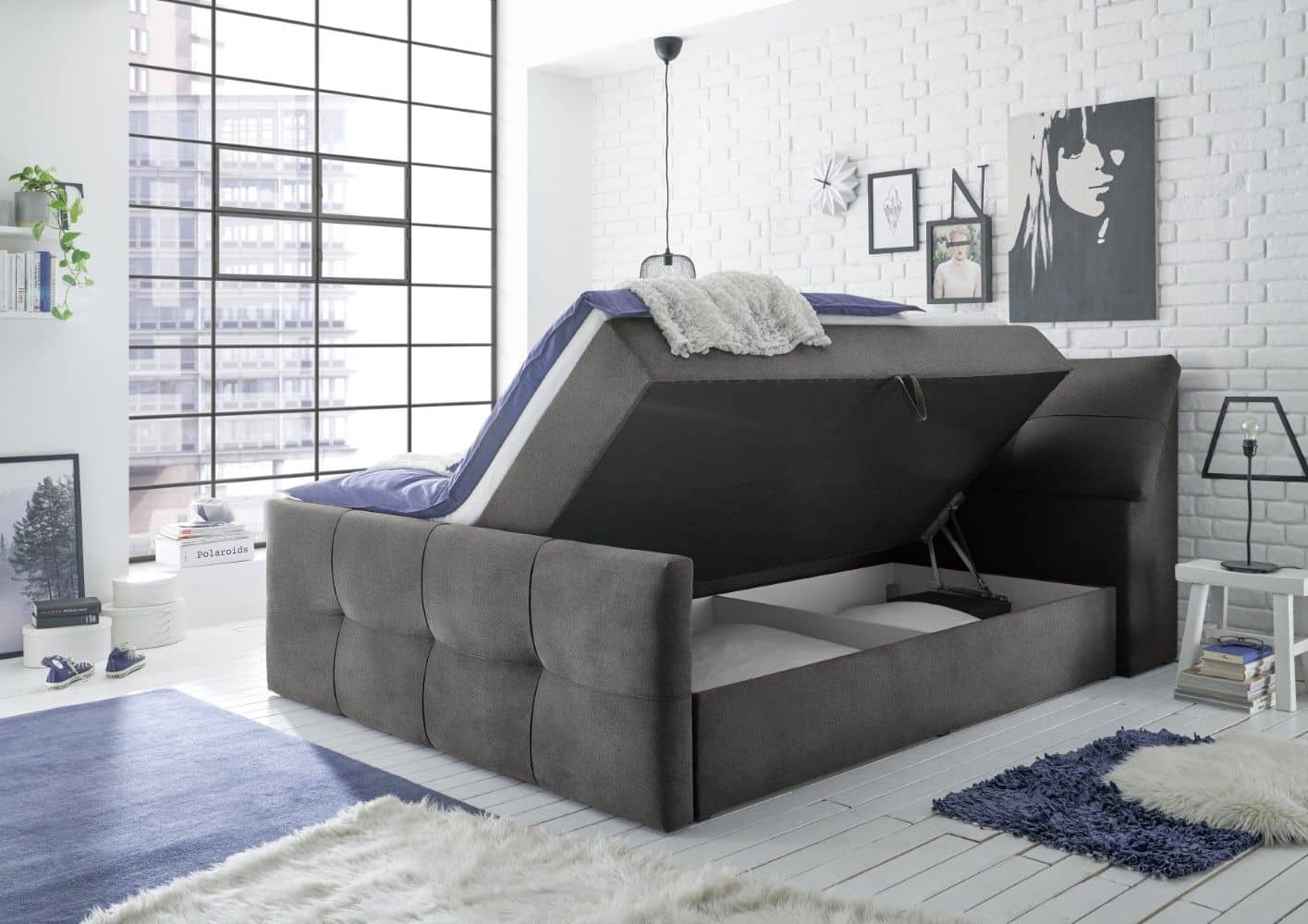 Boxspringbett Redmond Mikrofaser Azar mit Stauraum Boxspringbett Redmond Mikrofaser Azar mit Stauraum