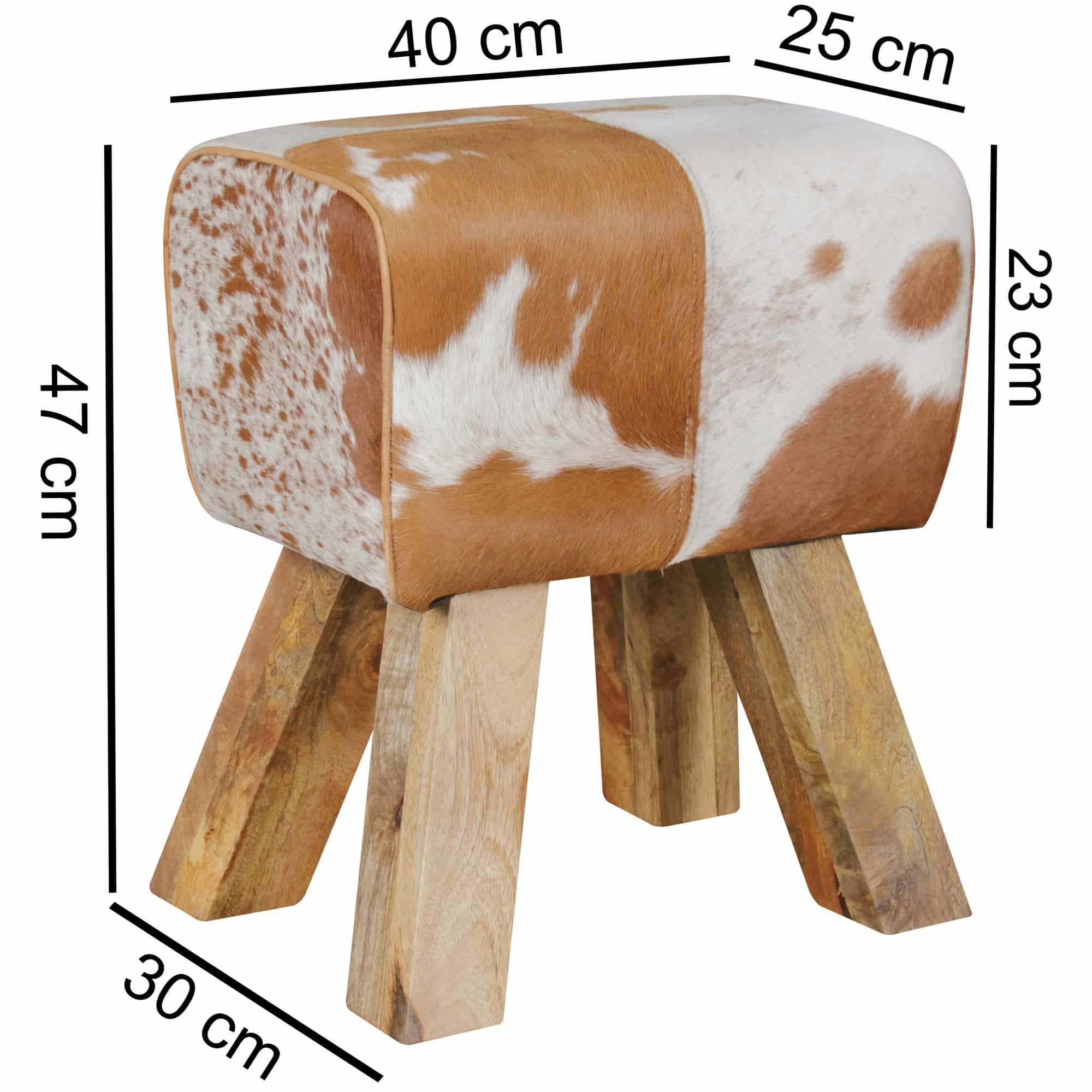 43734-WOHNLING-Design-Turnbock-Sitzhocker-Ziegenf_1 Einladendes Design: Gemütlicher Sitzhocker aus Haarleder und Mango-Holz im Landhausstil