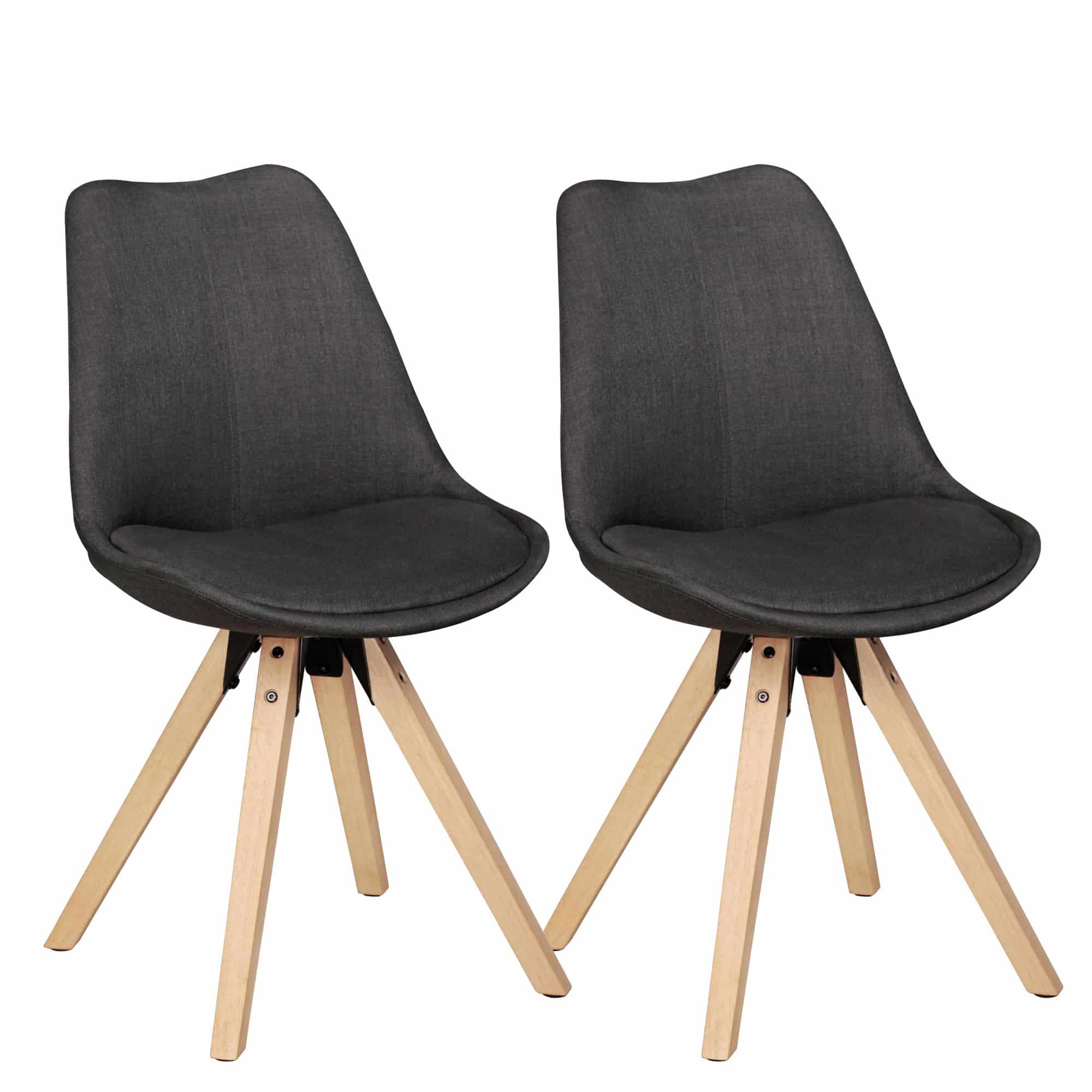 42056-WOHNLING-2er-Set-Retro-Esszimmerstuhl-LIMA-Anthrazit-Polsterstuhl-Stoff-Bezug-Rueckenlehne-Design-Kuechen-Stuhl-gepolstert-Schalensitz-Stuhl-Esszimmer-Sitzmoebel-classic-esst 2er Set Retro Esszimmerstuhl LIMA Anthrazit Polsterstuhl Stoff-Bezug Rückenlehne Design Küchen-Stuhl gepolstert