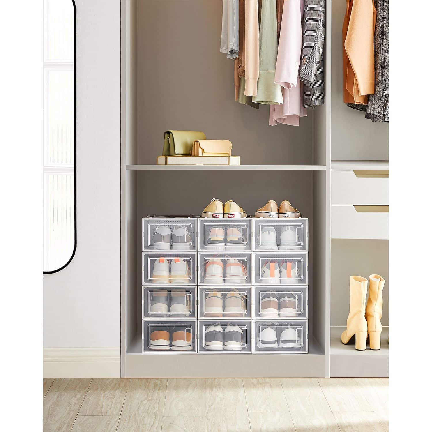 12er Set Schuhboxen für Schuhe bis Größe 44-LSP12SWT 12er Set Schuhboxen für Schuhe bis Größe 44-LSP12SWT