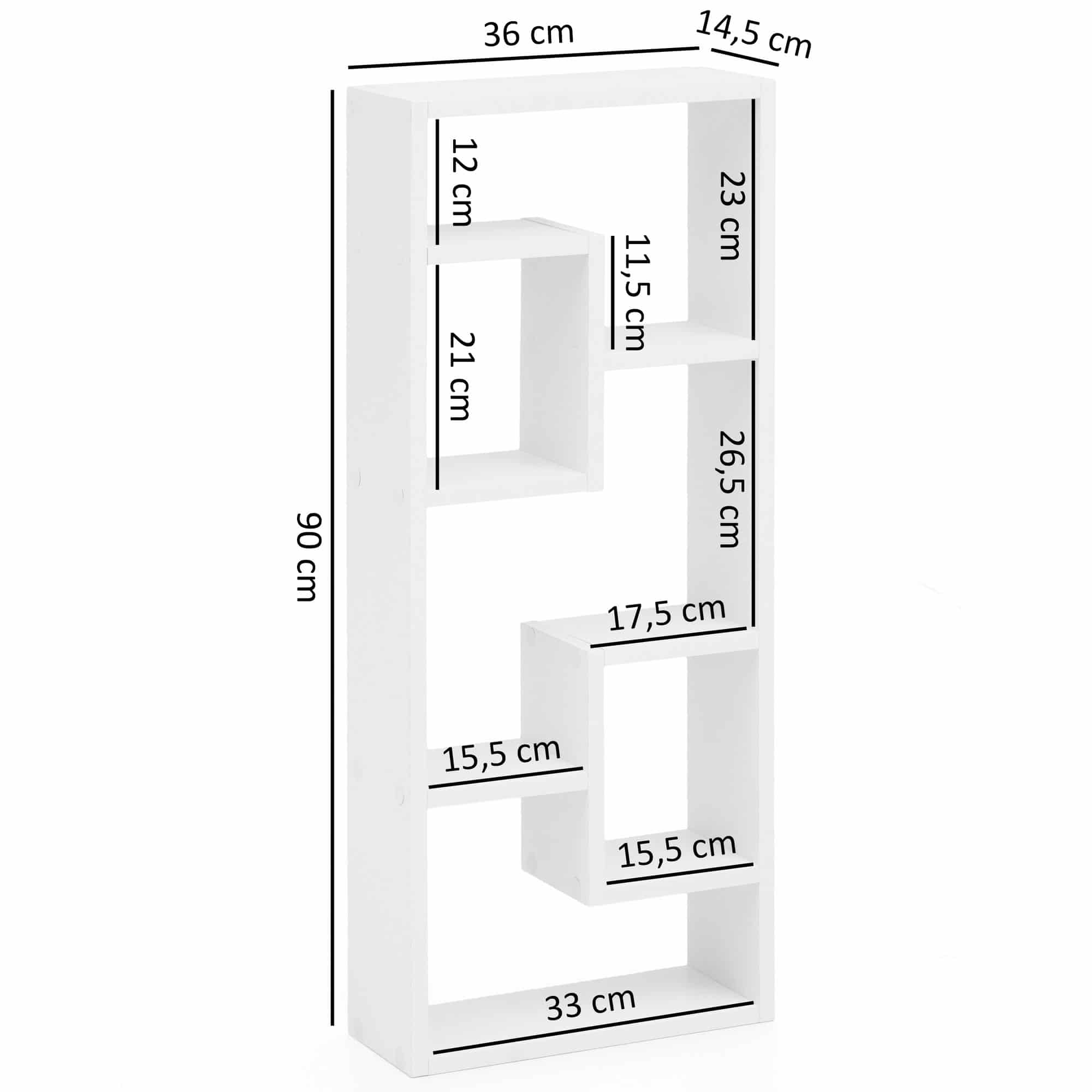 46046-WOHNLING-Wandregal-Rosalie-Haengeregal-Weis_30Duwpx0FRX7AA Wandregal Weiß 36x90x13,5 cm Holz Design Hängeregal modern