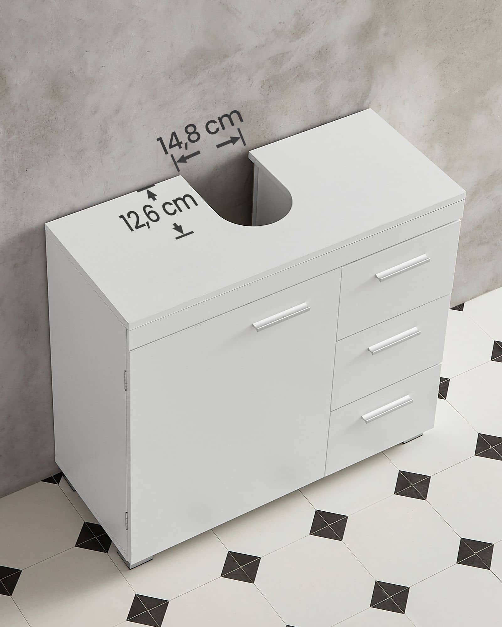 BBK503W10-4 Waschbeckenunterschrank mit Schubladen