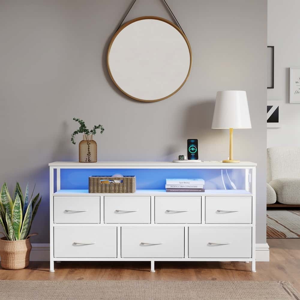 Kommode mit LED-Beleuchtung, Sideboard, Schubladenschrank für Wohnzimmer Kommode mit LED-Beleuchtung, Sideboard, Schubladenschrank für Wohnzimmer