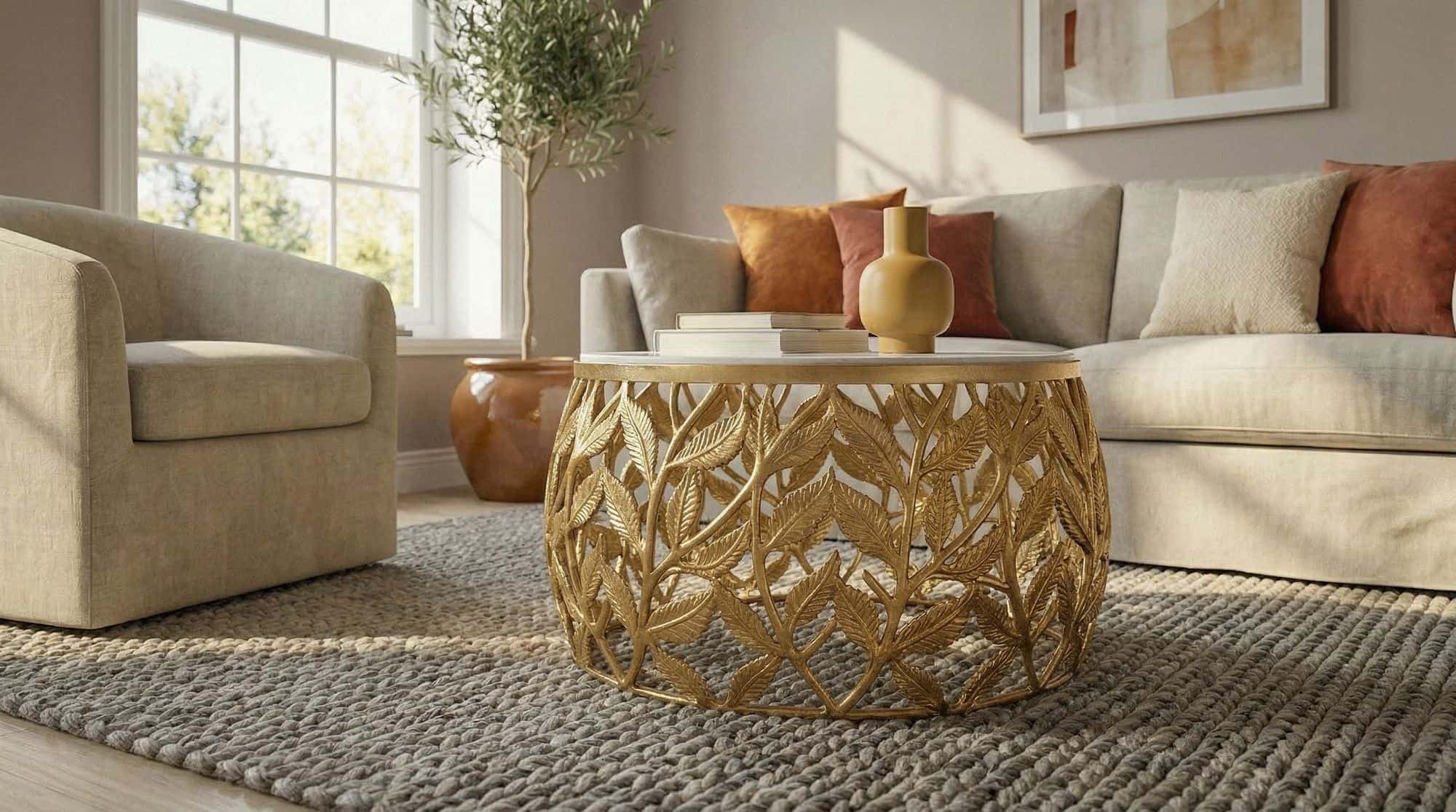 Couchtisch 60cm Gold mit weißer Marmor Tischplatte - Wohnzimmertisch rund - Sofatisch modern - Beistelltisch Aluminium - Design Beistelltisch Wohnzimmer Metallgestell Handmade Couchtisch 60cm Gold mit weißer Marmor Tischplatte - Wohnzimmertisch rund - Sofatisch modern - Beistelltisch Aluminium - Design Beistelltisch Wohnzimmer Metallgestell Handmade