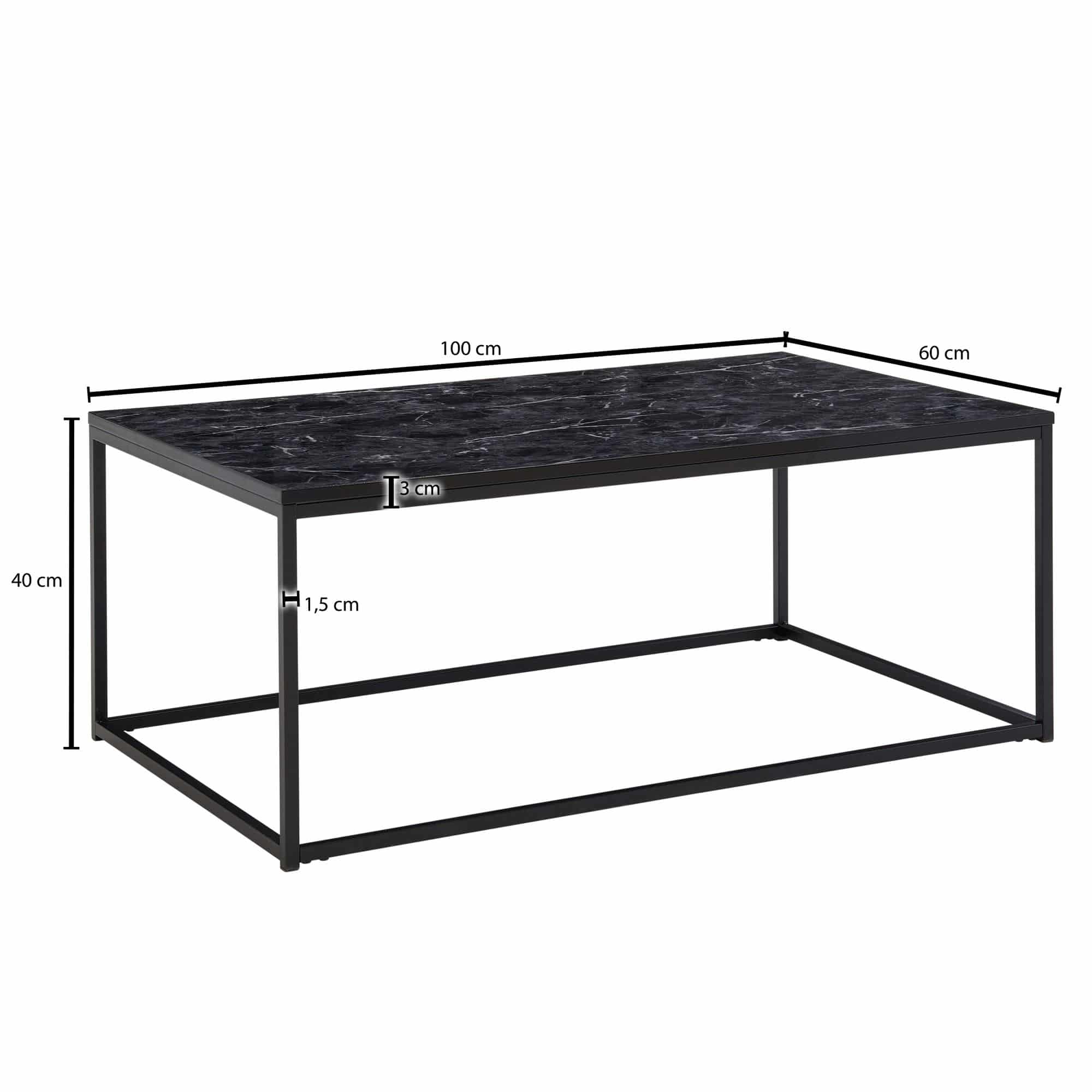 69969-Wohnling-Couchtisch-100x60x40-cm-Messing-Marmor-Optik-schwarz-WL6-607-WL6-607 Couchtisch 100x60x40 cm mit Marmor Optik Schwarz