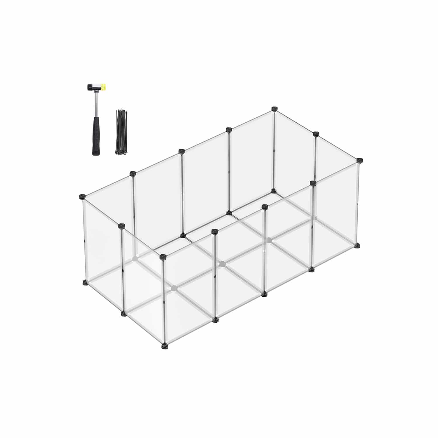 Freigehege mit Bodenplatten Kunststoff grau Freigehege mit Bodenplatten Kunststoff grau