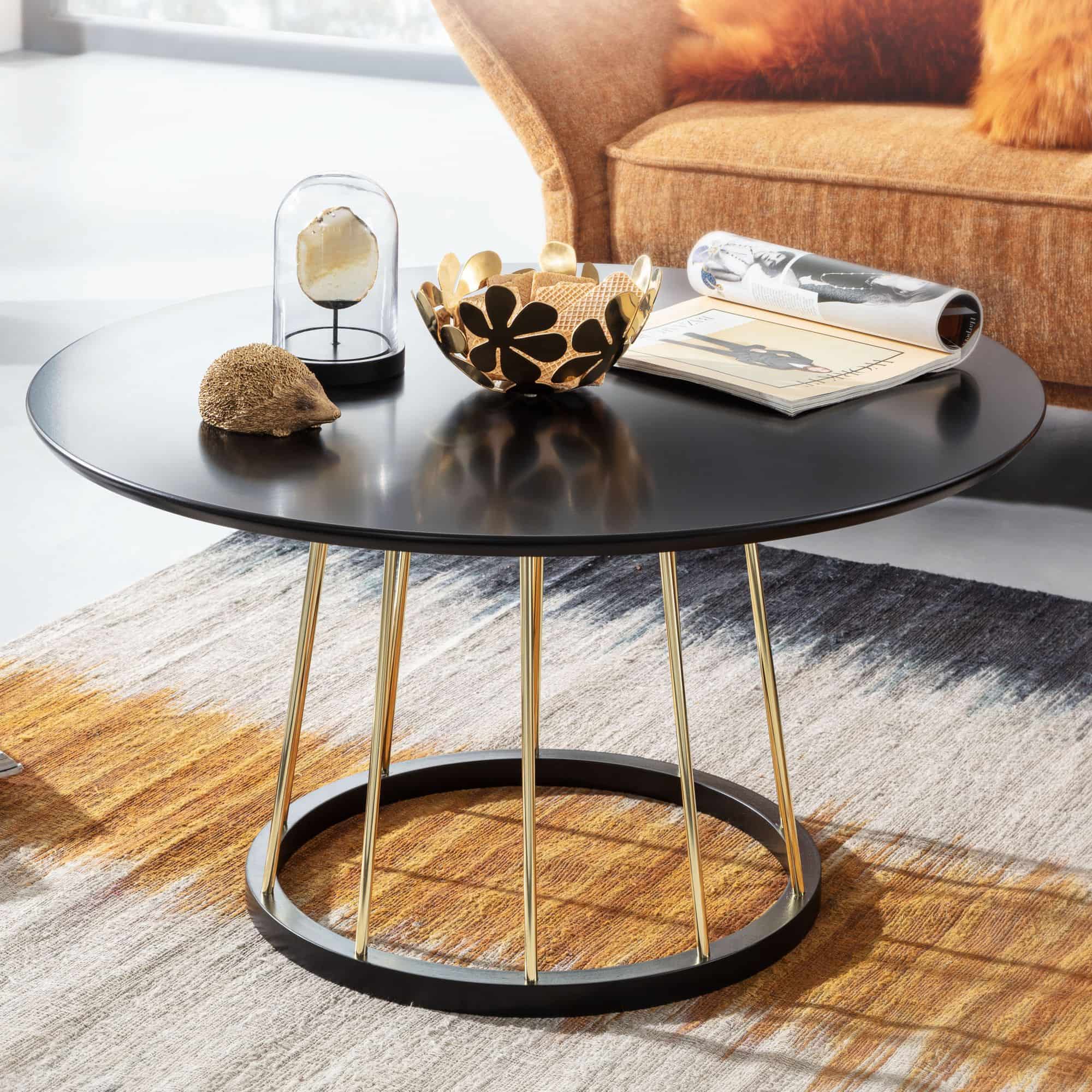 64435-Wohnling-Couchtisch-schwarz-rund-80x41-5-cm-WL6-489-WL6-489_2 Couchtisch Rund 80x80x42 cm Schwarz Gold Sofatisch Metall Modern