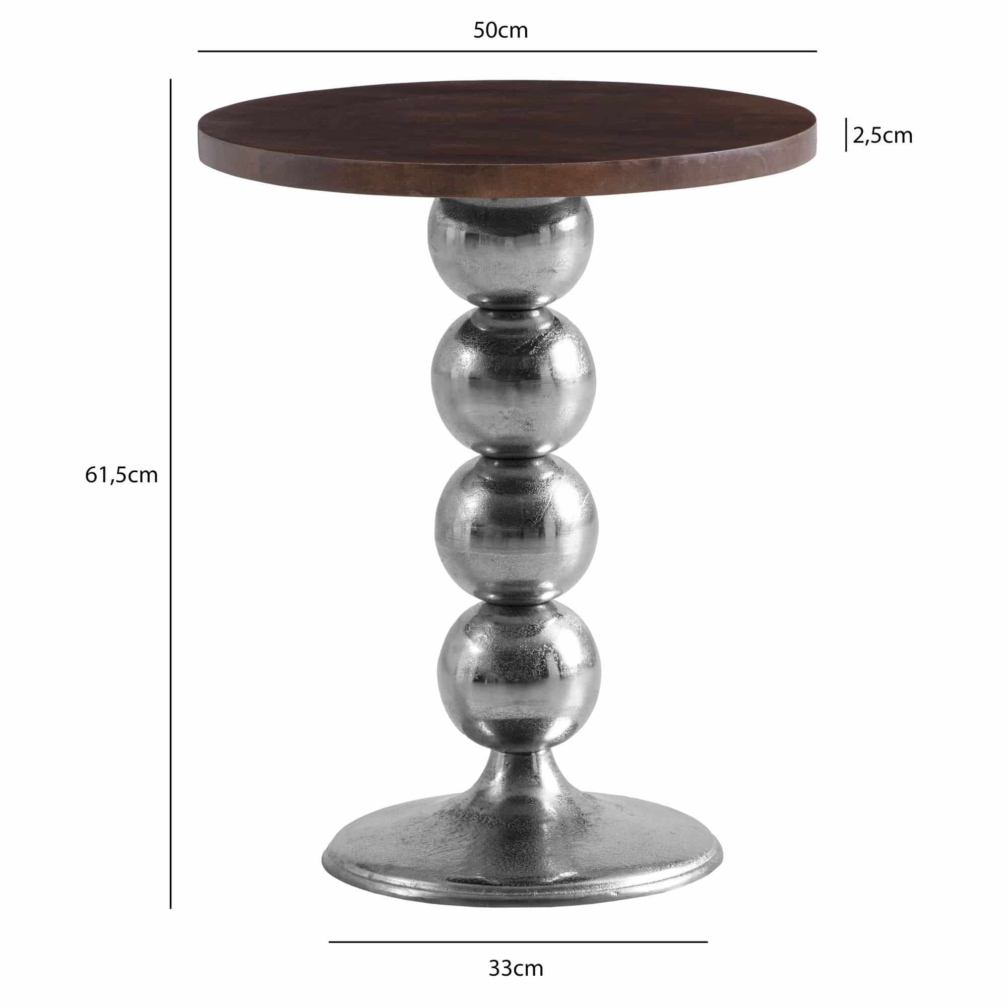 Beistelltisch Mango Massivholz Metall 50x50x61 Beistelltisch Mango Massivholz Metall 50x50x61