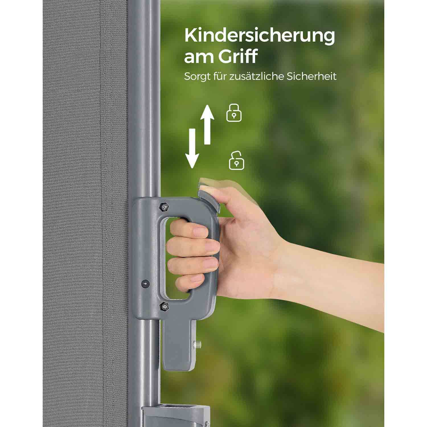 Seitenmarkise ausziehbar 160 x 400 cm für Balkon