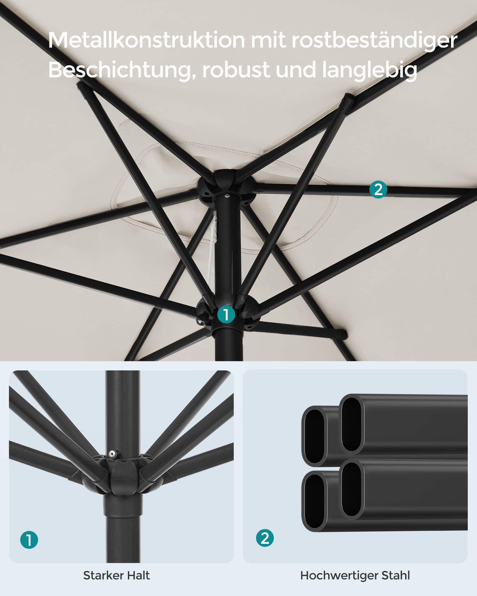 Balkonschirm rechteckig ohne Ständer beige Balkonschirm rechteckig ohne Ständer beige