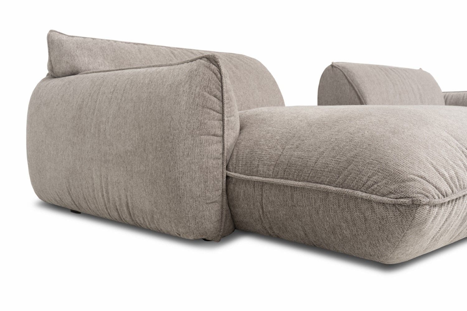 Ecksofa Fluffy aus Chenille-Stoff mit Sitztiefenverstellung - designwerk