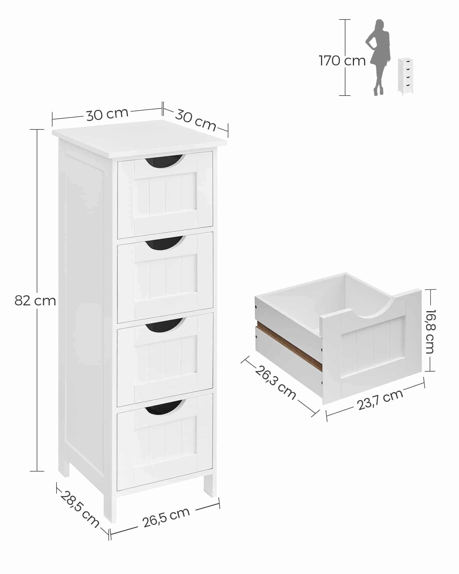Landhausstil Beistellschrank-B34LHC40W Landhausstil Beistellschrank-B34LHC40W