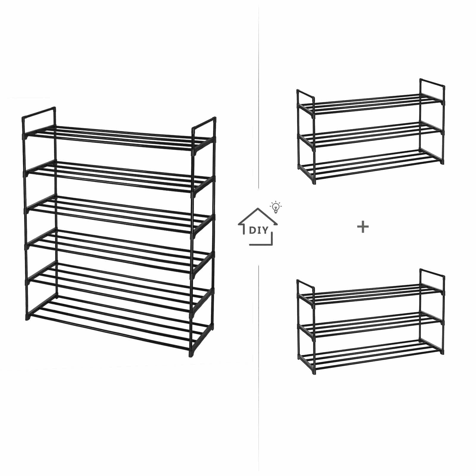 Schuh-Organizer mit 3 Regalebenen-LSA06BK Schuh-Organizer mit 3 Regalebenen-LSA06BK