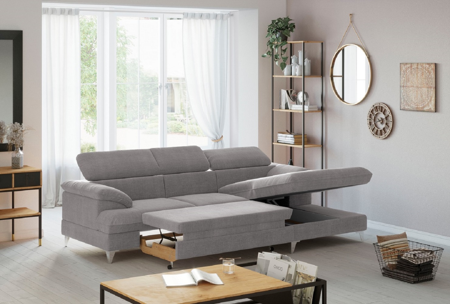 Ecksofa David mit Schlaffunktion & Bettkasten – Cotta Ecksofa David mit Schlaffunktion & Bettkasten – Cotta