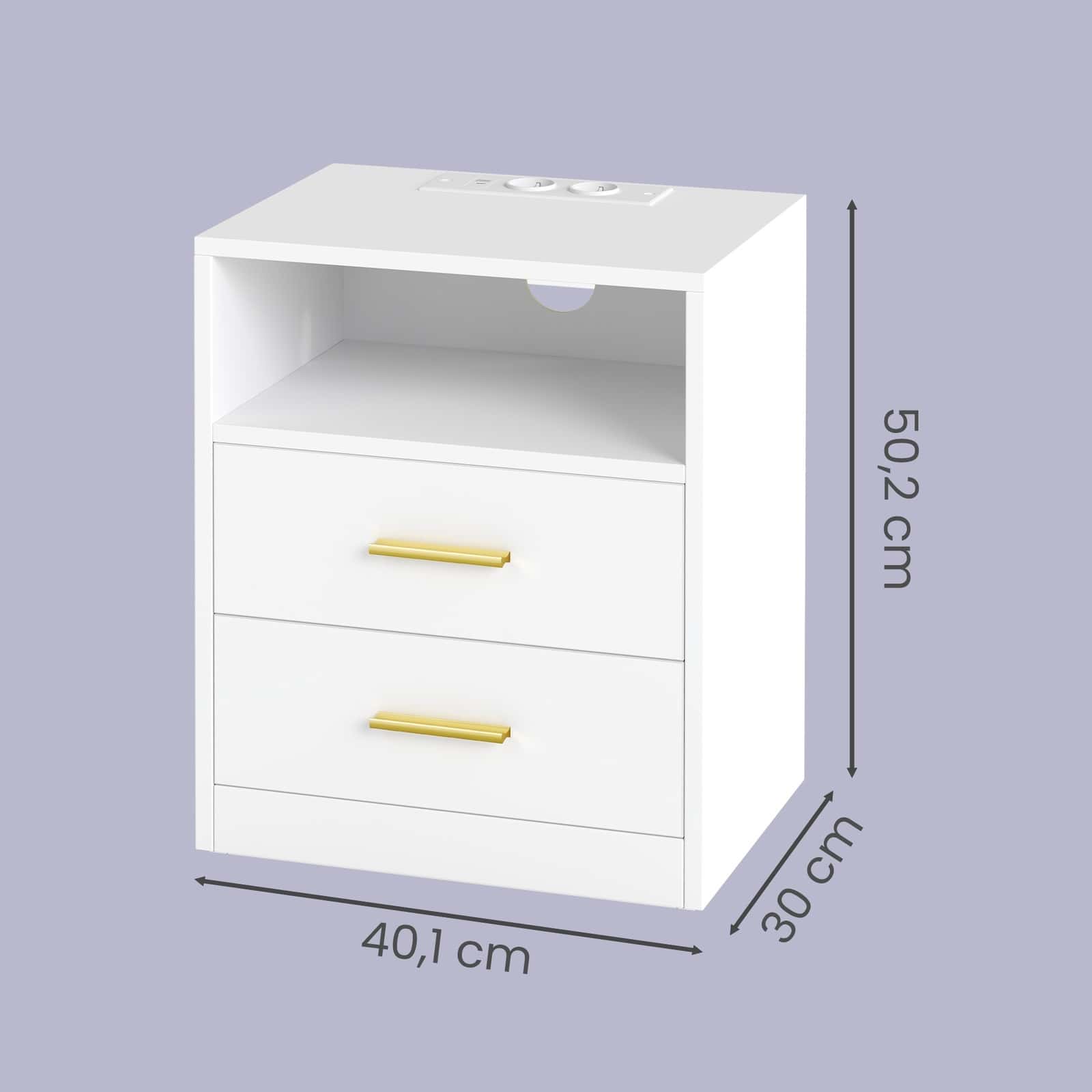 Beistelltisch mit Schubladen, 2er Set, Nachttisch aus Holz Beistelltisch mit Schubladen, 2er Set, Nachttisch aus Holz