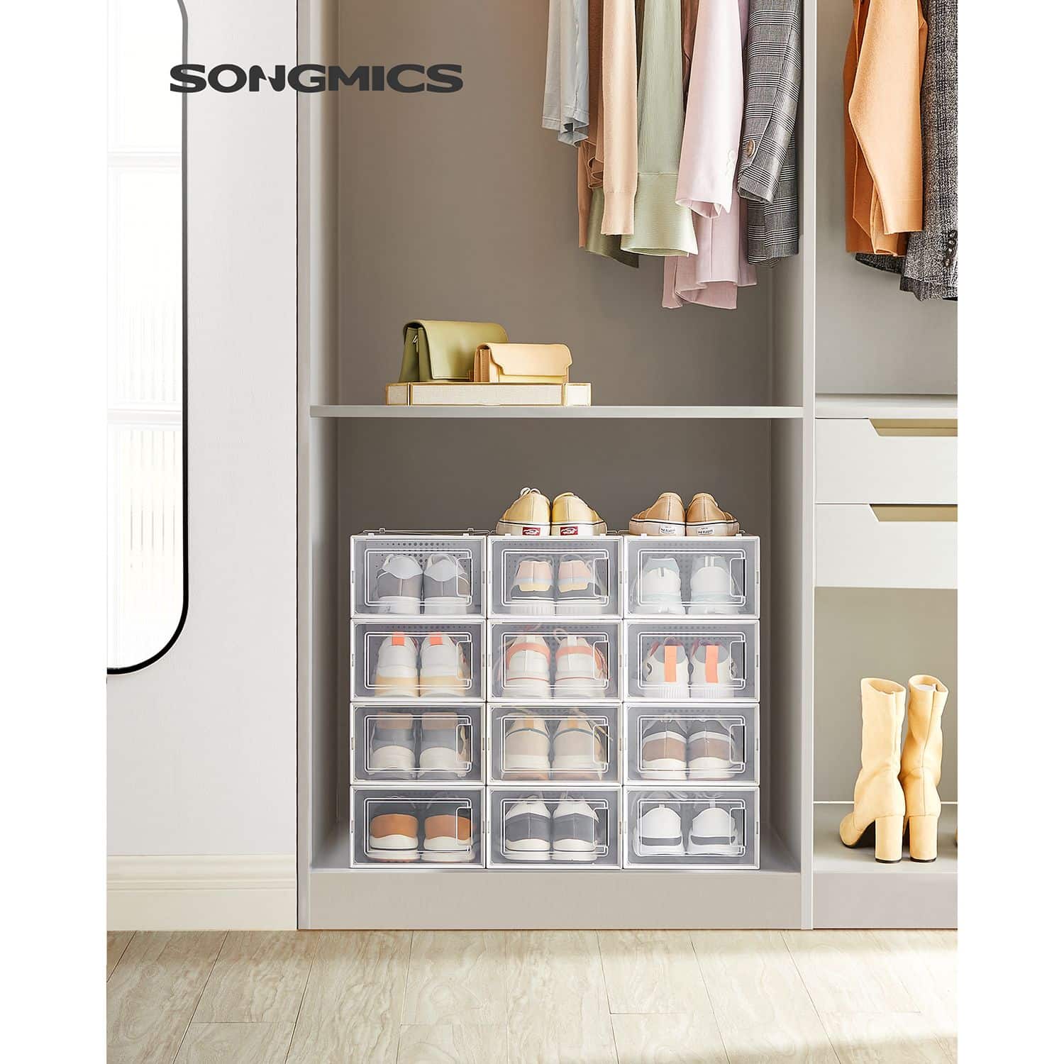 12er Set Schuhboxen für Schuhe bis Größe 44-LSP12SWT 12er Set Schuhboxen für Schuhe bis Größe 44-LSP12SWT