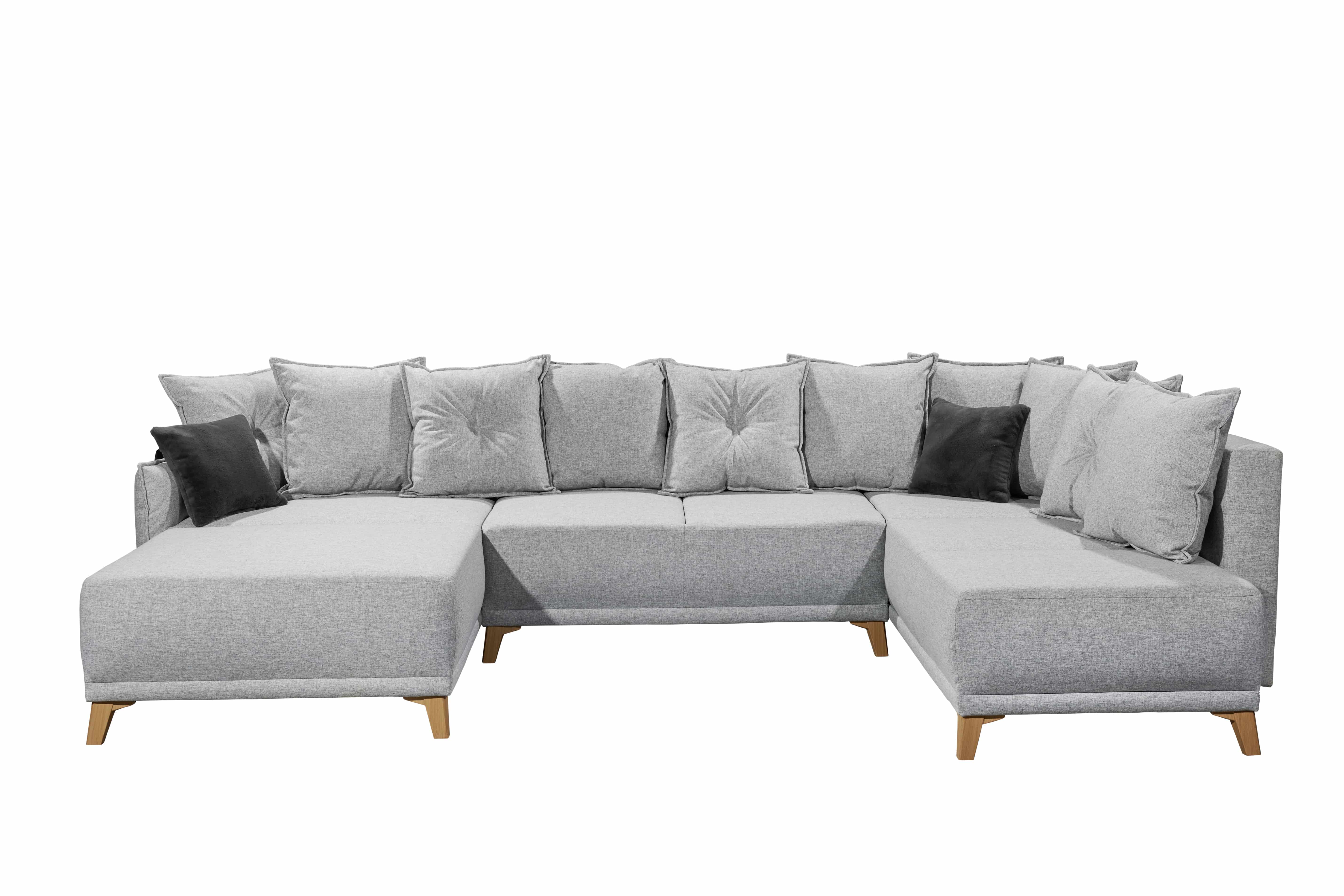 XXL Sofa mit Schlaffunktion - Silber - Pamplona XXL Sofa mit Schlaffunktion - Silber - Pamplona