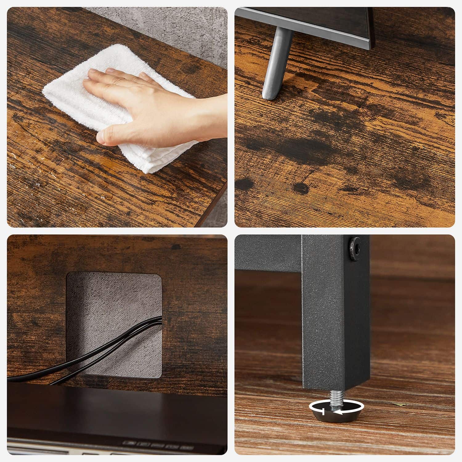 TV-Schrank mit offenen Fächern 40 x 120 x 50 cm vintagebraun-schwarz TV-Schrank mit offenen Fächern 40 x 120 x 50 cm vintagebraun-schwarz