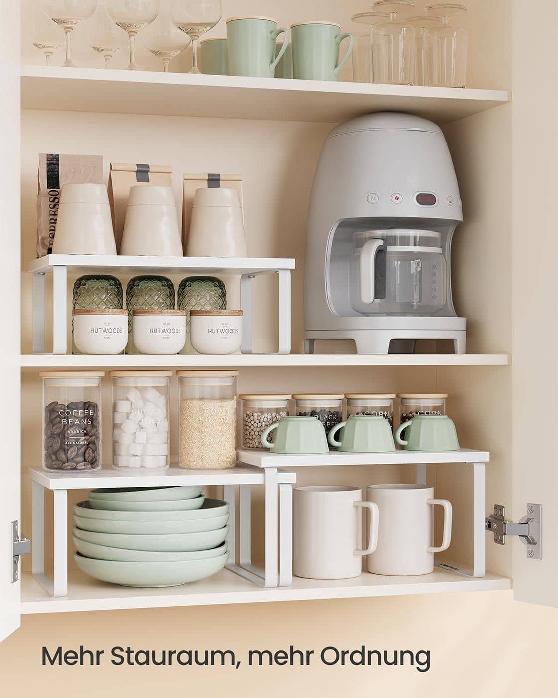 Gewürzregal 3er Set stapelbar und erweiterbar schneeweiß-mattweiß Gewürzregal 3er Set stapelbar und erweiterbar schneeweiß-mattweiß