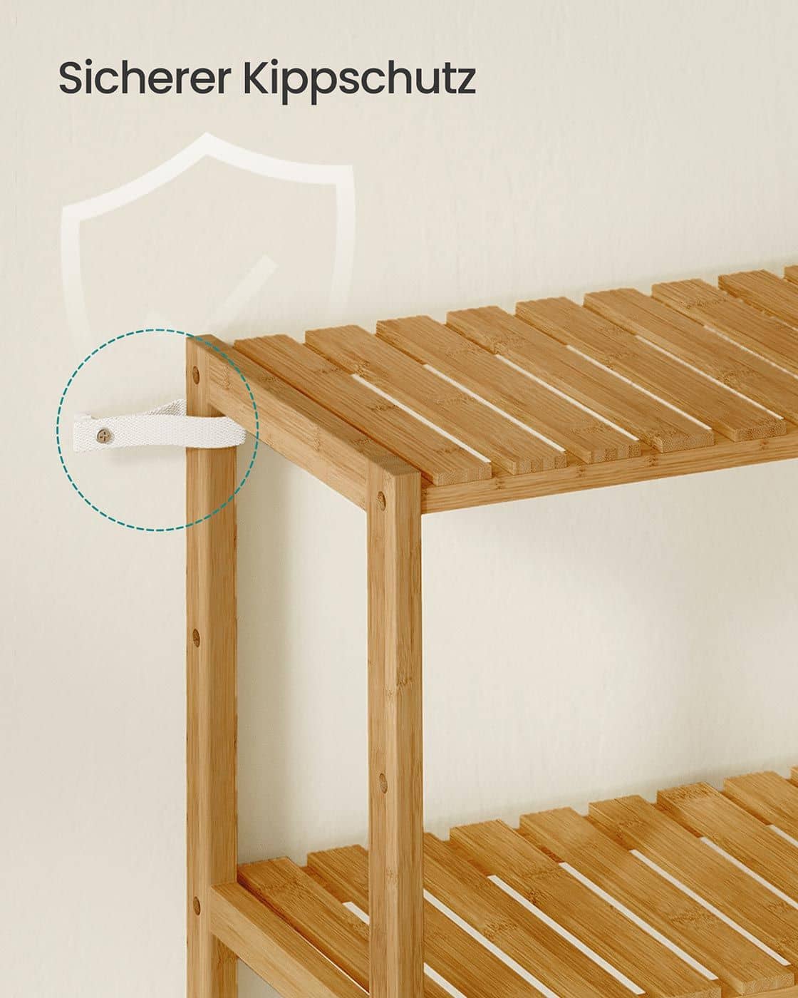 Bambusregal mit sechs Ebenen Bambusregal mit sechs Ebenen