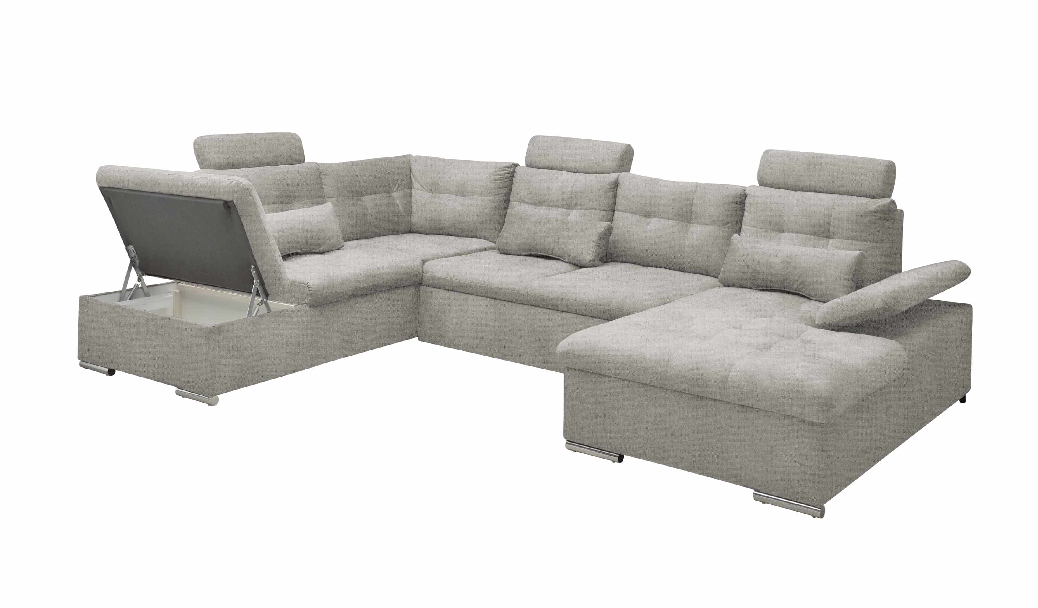 Couch in Taupe - Schlaffunktion und Bettkasten - Medan XXL Couch in Taupe - Schlaffunktion und Bettkasten - Medan XXL