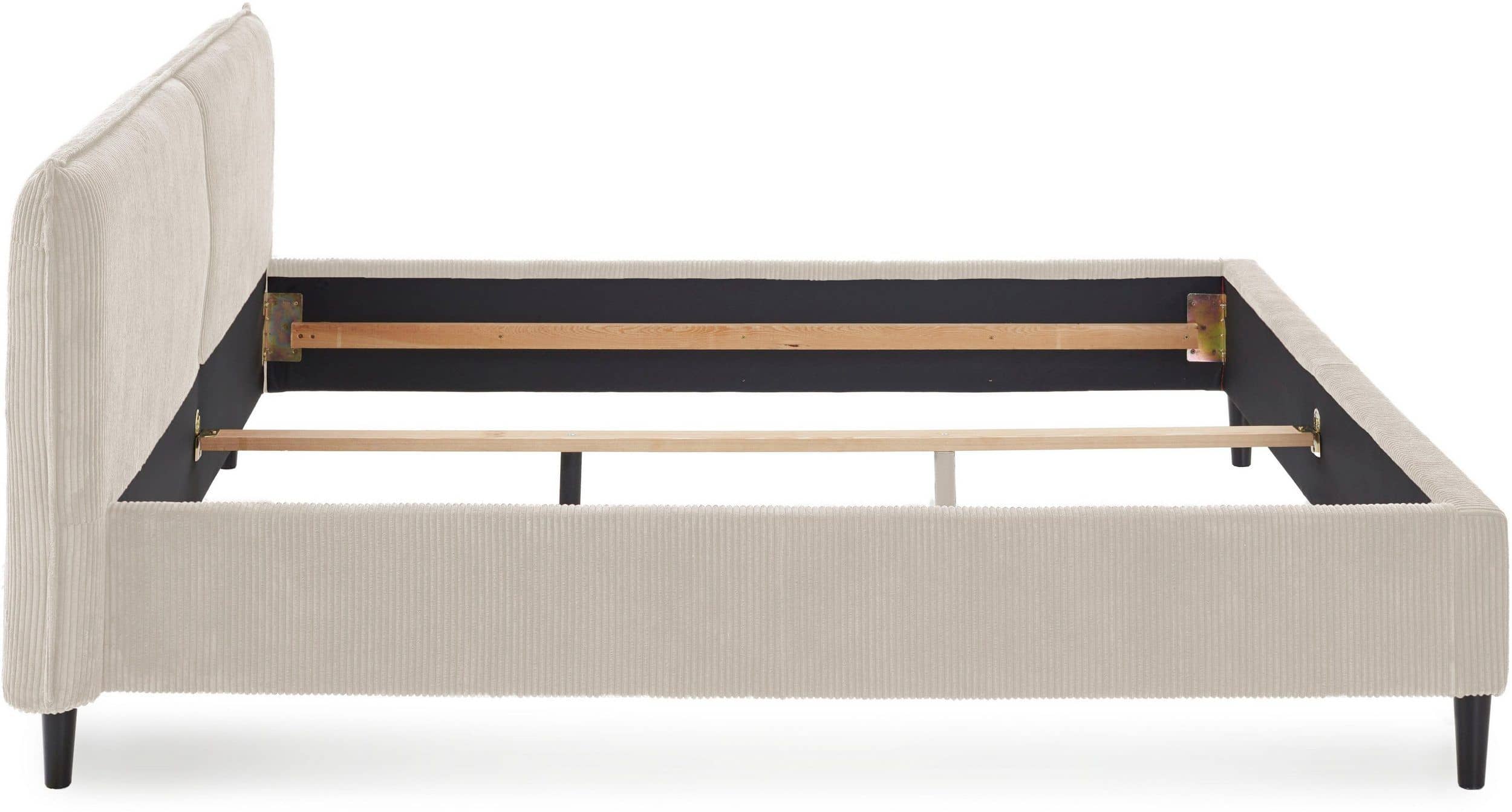 Polsterbett Ally Beige Cord 140x200 cm | mit Lattenrost | ohne Matratze