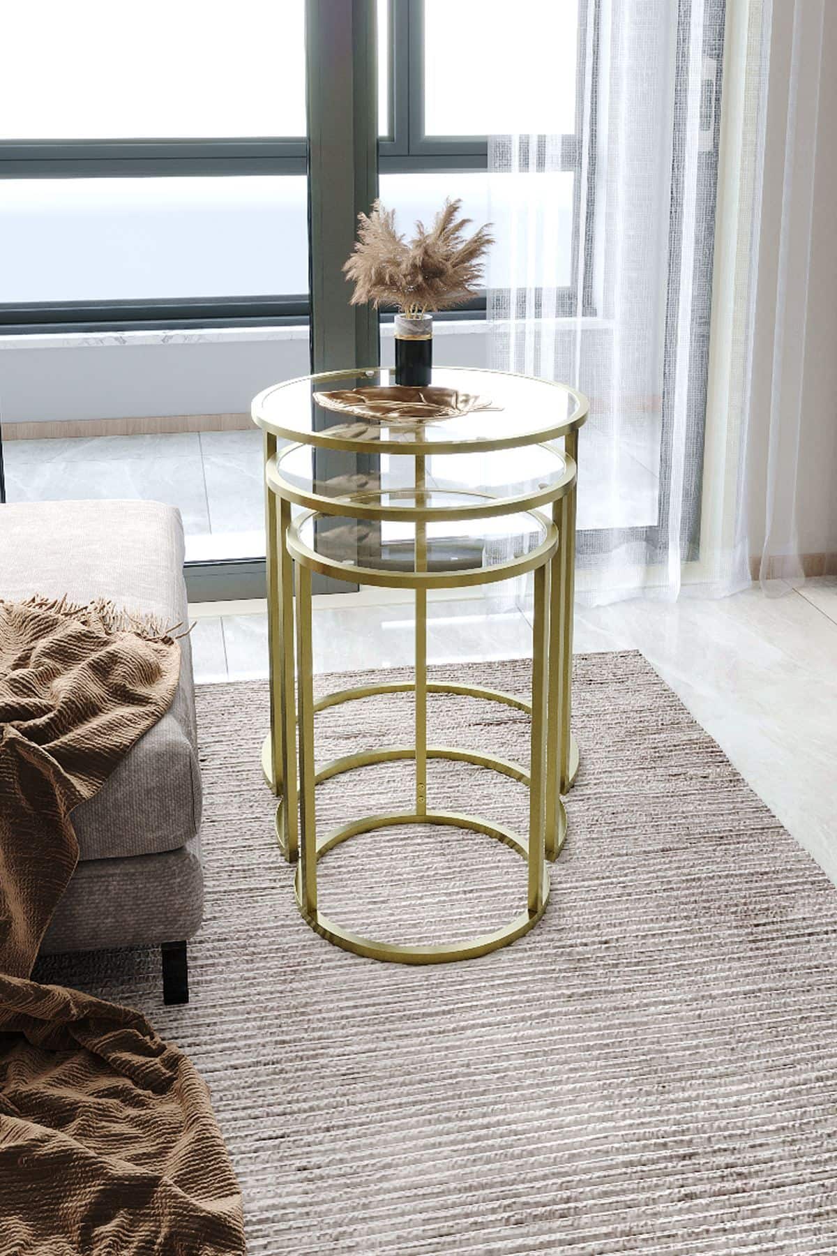 Alya - gold, transparent - 3er Satztisch