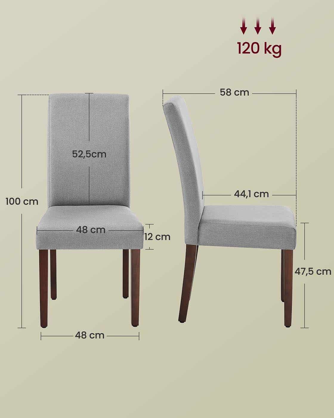 Esszimmerstuhl 2er Set hohe Rückenlehne bequemes Sitzkissen