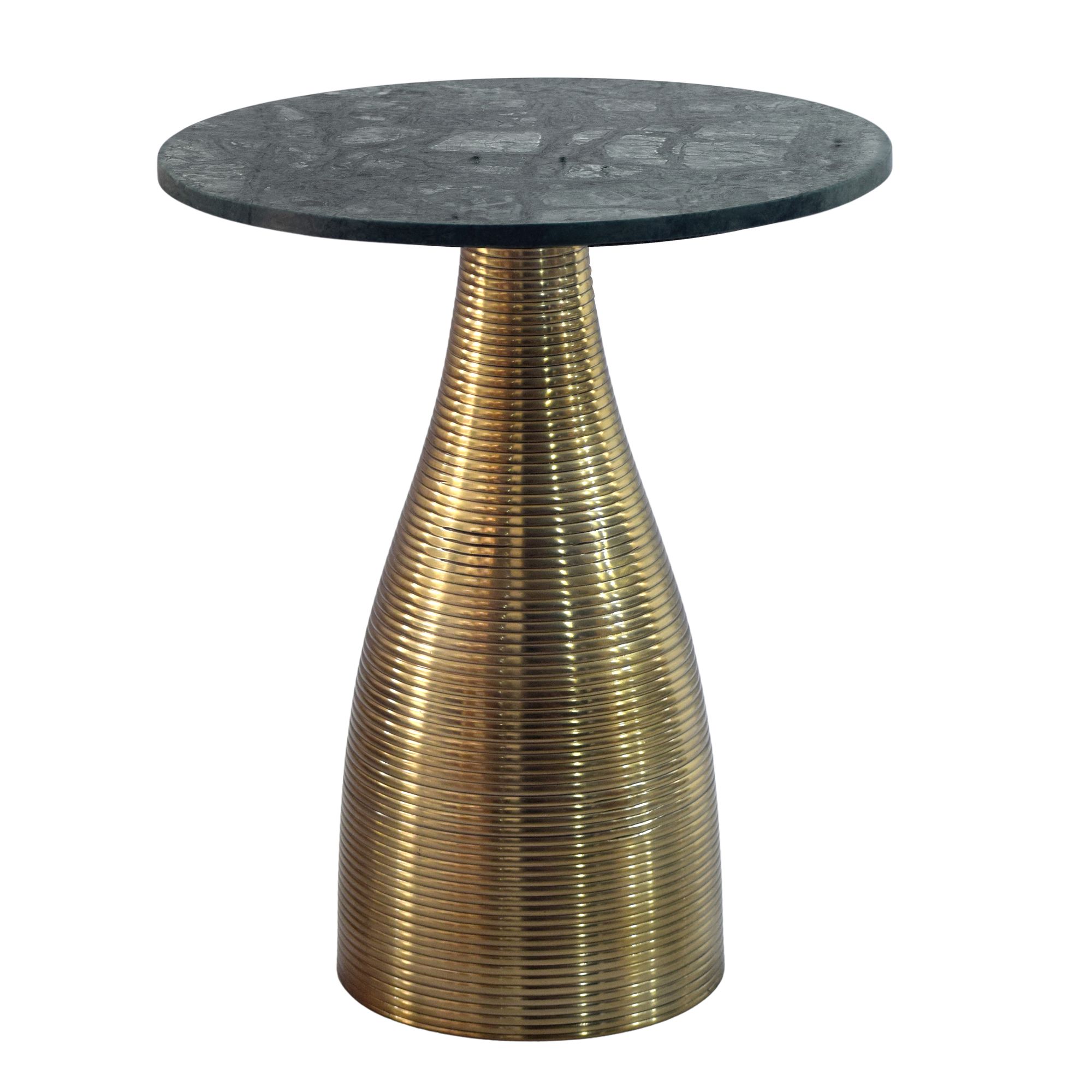 Beistelltisch Rund 40cm Gold mit Massiver Marmorplatte Grün - Wohnzimmertisch Naturstein Anstelltisch - Sofatisch Design Metall Couchtisch - Wohnzimmer Tisch Modern Handmade Beistelltisch Rund 40cm Gold mit Massiver Marmorplatte Grün - Wohnzimmertisch Naturstein Anstelltisch - Sofatisch Design Metall Couchtisch - Wohnzimmer Tisch Modern Handmade
