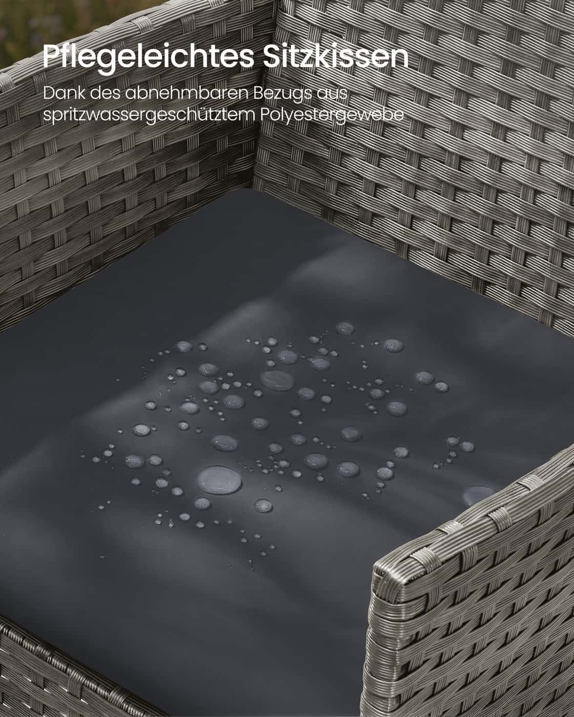 Gartenmöbel Set aus Polyrattan für Terrasse und Balkon grau Gartenmöbel Set aus Polyrattan für Terrasse und Balkon grau