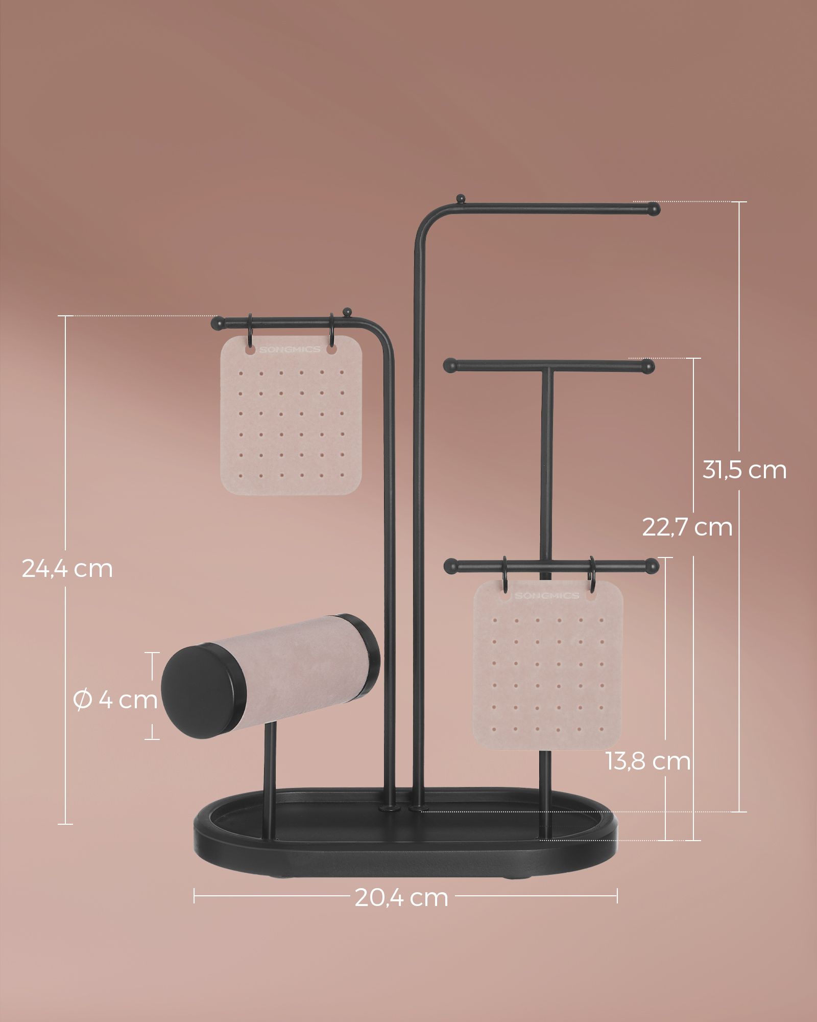 Schmuckständer mit 4 Hängestangen aus Metall tintenschwarz Schmuckständer mit 4 Hängestangen aus Metall tintenschwarz