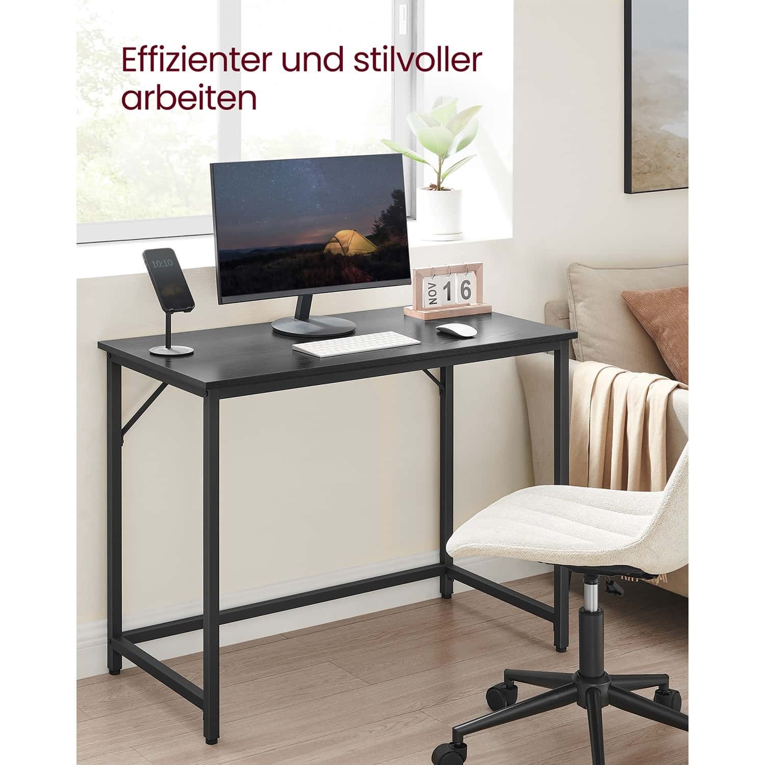Kleiner Computertisch greige-schwarz Kleiner Computertisch greige-schwarz