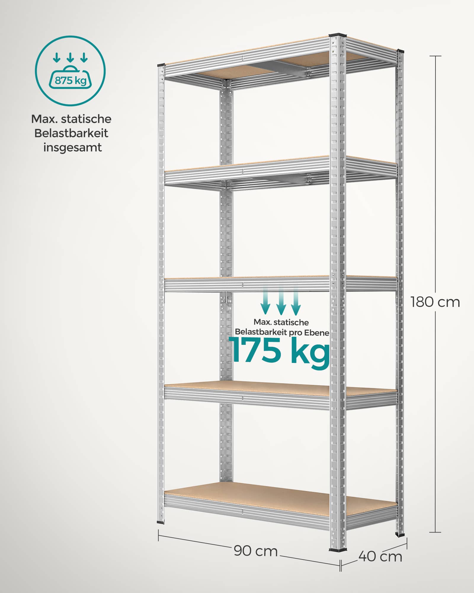 Lagerregal bis 875 kg belastbar-B34GLR40SV Lagerregal bis 875 kg belastbar-B34GLR40SV