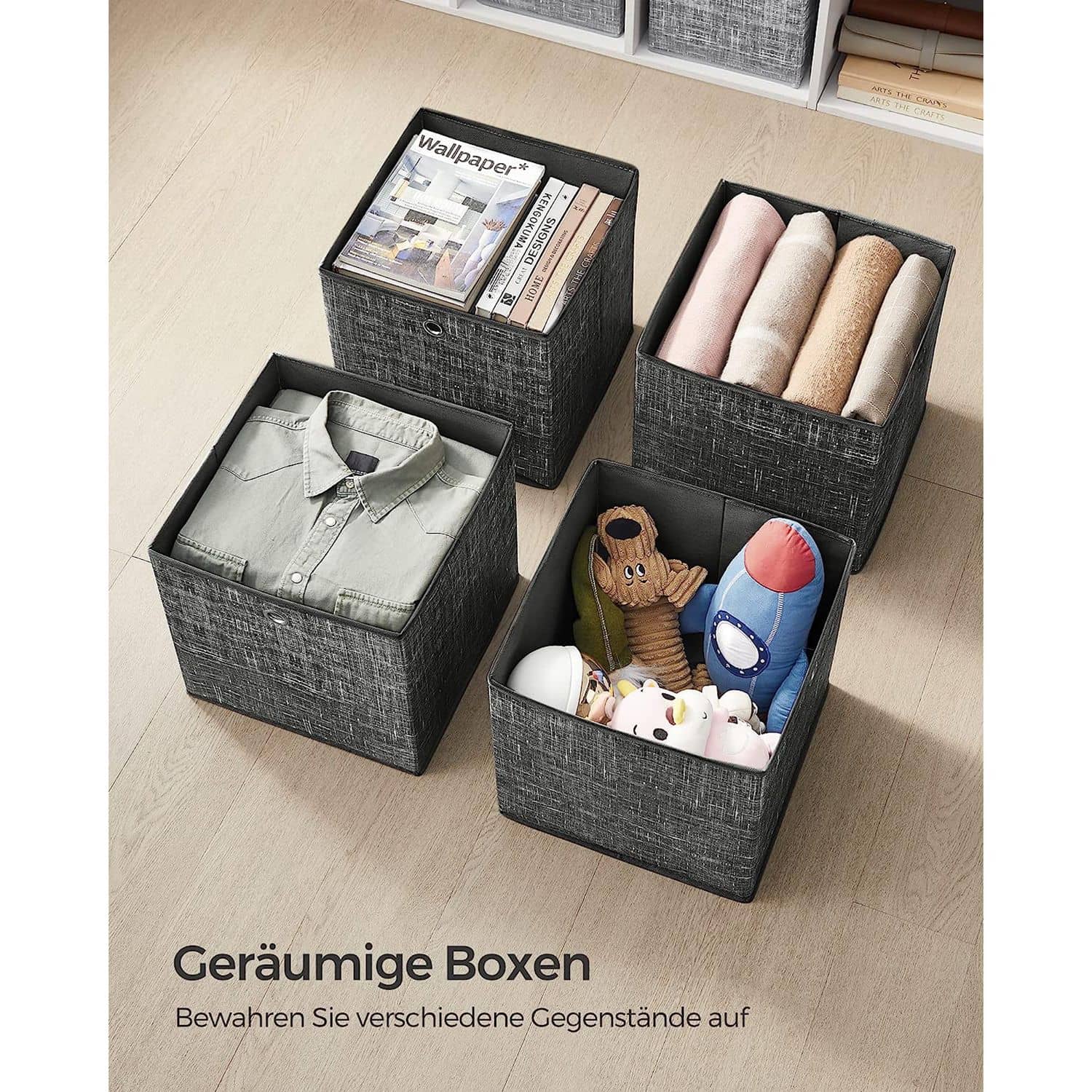 Aufbewahrungsbox 33cm 6er-Set schwarz meliert-RFB033B01 Aufbewahrungsbox 33cm 6er-Set schwarz meliert-RFB033B01